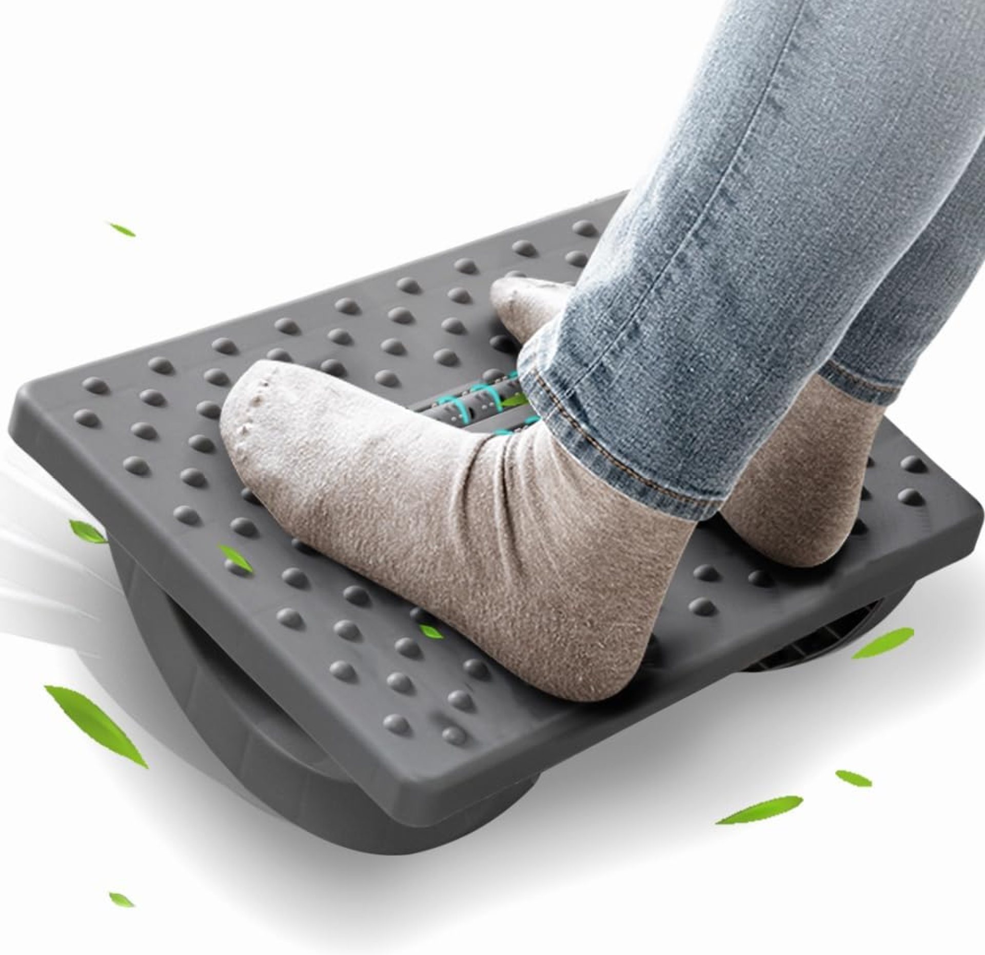 Foot Rest for Under Desk at Work – Ergonomic Foot Stools for Under Office Desk – Rocking Footrest with Roller Massager – Leg Rest for Chair, Computer Gaming – Promote Leg Circulation(Gray) Foot Rest for Under Desk at Work – Ergonomic Foot Stools for Under Office Desk – Rocking Footrest with Roller Massager – Leg Rest for Chair, Computer Gaming – Promote Leg Circulation(Gray)