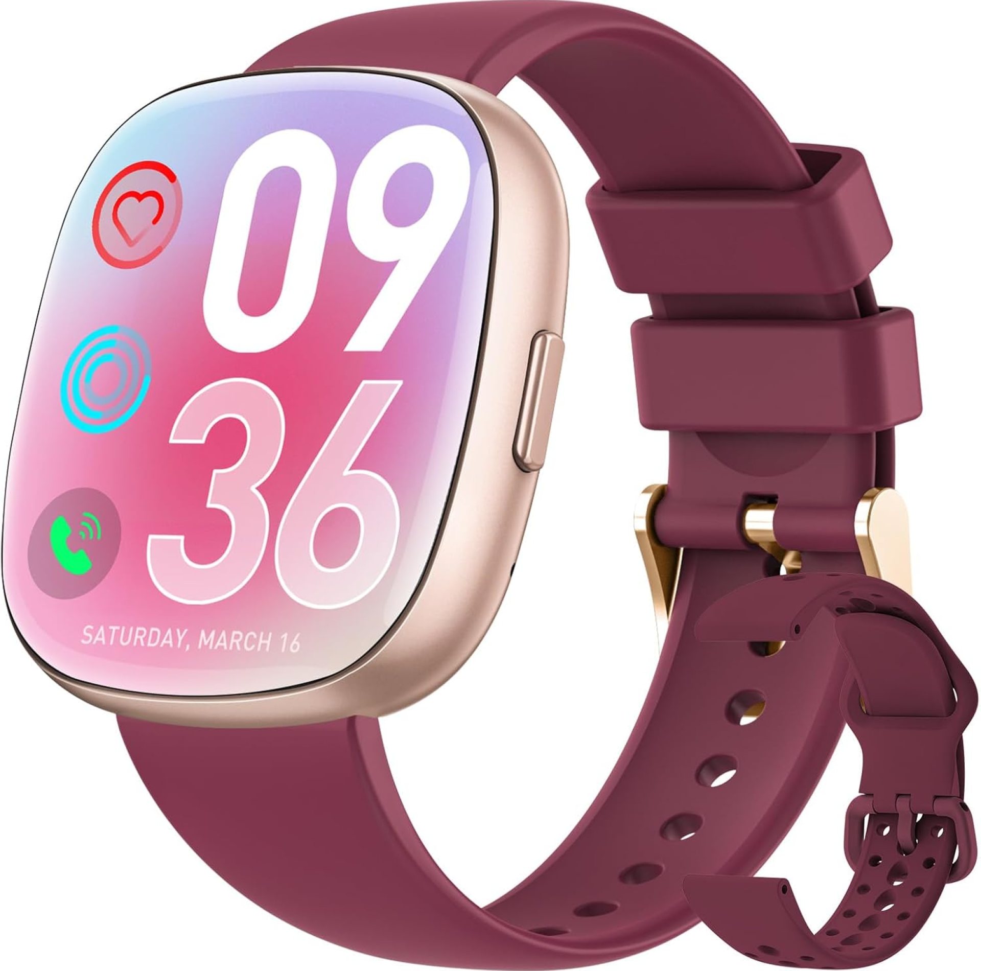 Smart Watches for Women Men Fitness: Fitness Tracker with Make/Recive Call 10-Day Battery Life Heart Rate SpO2 Sleep Monitor 120 Sport Mode IP68 Waterproof Smartwatch for iOS Android Phones Wine Red Smart Watches for Women Men Fitness: Fitness Tracker with Make/Recive Call 10-Day Battery Life Heart Rate SpO2 Sleep Monitor 120 Sport Mode IP68 Waterproof Smartwatch for iOS Android Phones Wine Red