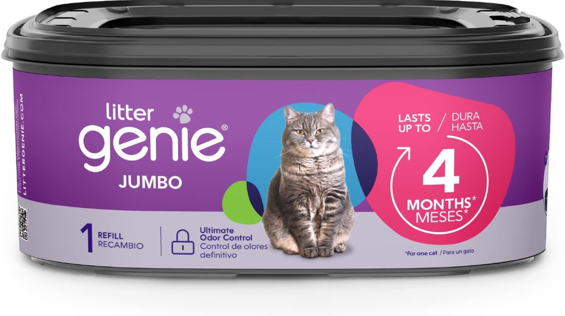 Litter Genie Refill Bags | Jumbo 1-Pack | Up to 4 Months of Supply in 1 Cartridge | Ultimate Odor Control Cat Litter Bags Litter Genie Refill Bags | Jumbo 1-Pack | Up to 4 Months of Supply in 1 Cartridge | Ultimate Odor Control Cat Litter Bags