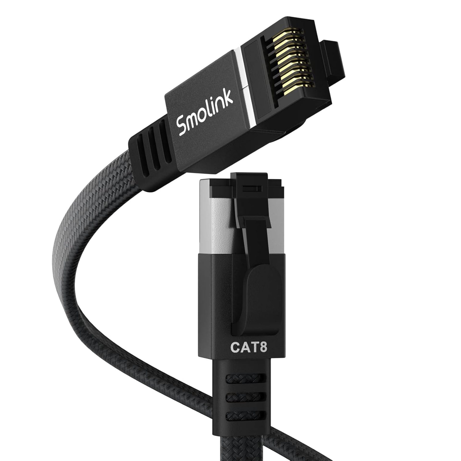 Smolink Ethernet Cable 50 ft, Cat 8 Ethernet Cable with 40Gbps 2000Mhz High Speed Ethernet Cable, Shielded Heavy Duty SFTP RJ45 LAN Cable Patch Cord for Modem Router Gaming PC PS4/5/6 Xbox, Black Smolink Ethernet Cable 50 ft, Cat 8 Ethernet Cable with 40Gbps 2000Mhz High Speed Ethernet Cable, Shielded Heavy Duty SFTP RJ45 LAN Cable Patch Cord for Modem Router Gaming PC PS4/5/6 Xbox, Black