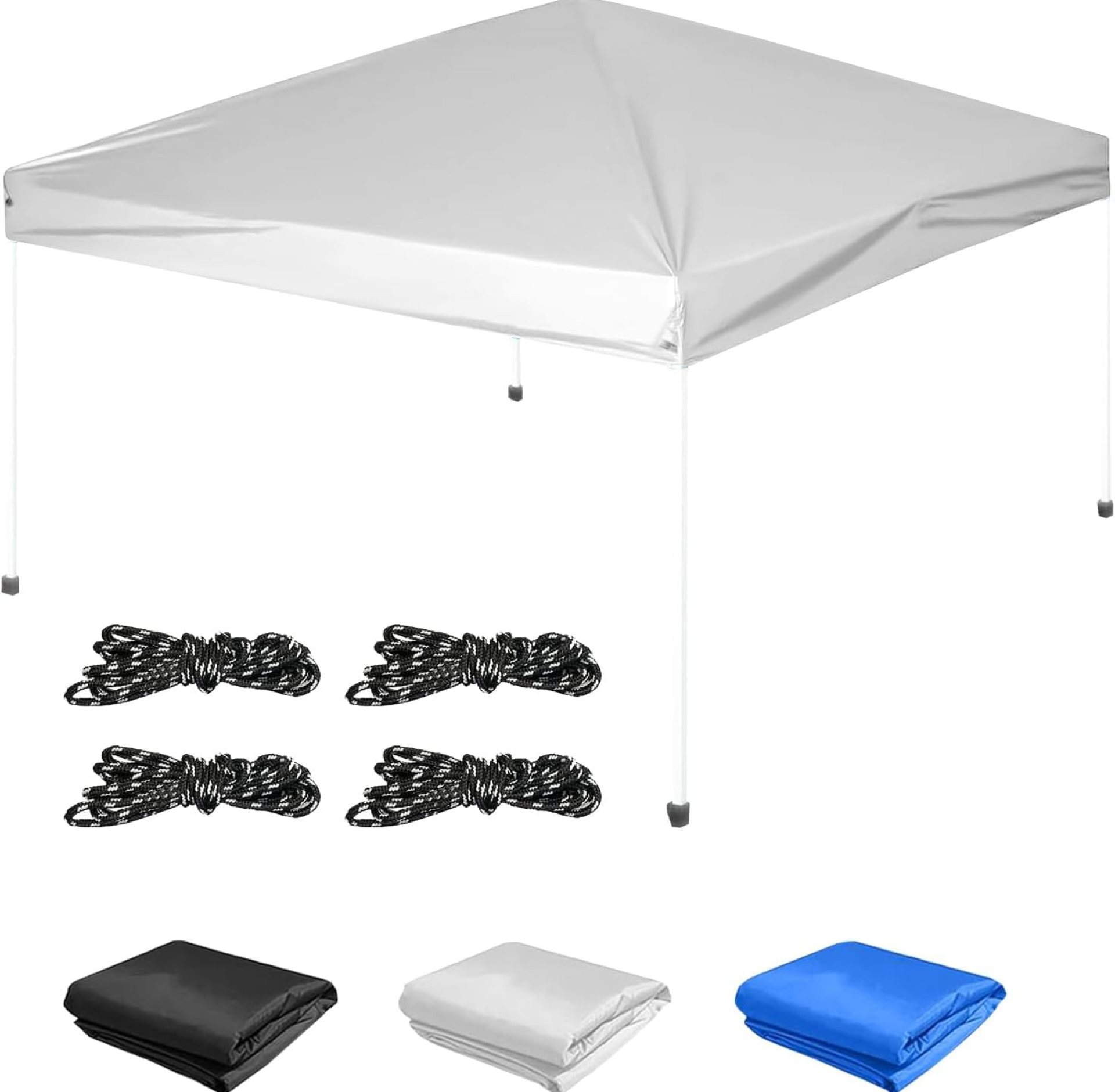 10×10 Canopy Replacement Top Cover, Pop Up Canopy Tent Cover for Straight Leg Frame, Waterproof Canopy Top with Windproof Ropes for Outdoor Garden Patio Camping Sun Shade(Top Only) (White) 10×10 Canopy Replacement Top Cover, Pop Up Canopy Tent Cover for Straight Leg Frame, Waterproof Canopy Top with Windproof Ropes for Outdoor Garden Patio Camping Sun Shade(Top Only) (White)