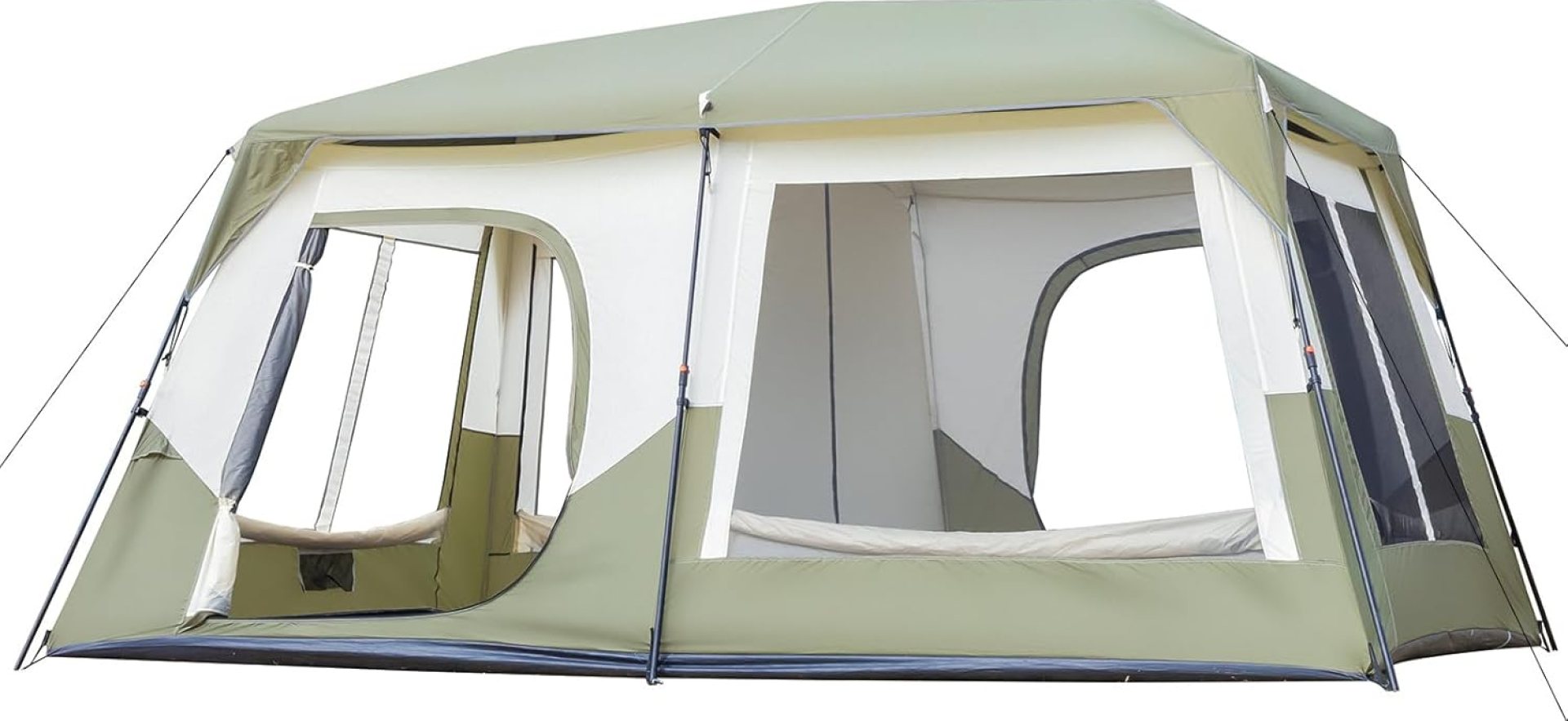 6 Person Camping Tent, Family Size Tent with Mesh, Rainfly, Large Camping Tent Easy Setup Wind and Water Resistant Family Tents for Camping, Picnic, Camp, Instant Cabin Tent Army Green and White 6 Person Camping Tent, Family Size Tent with Mesh, Rainfly, Large Camping Tent Easy Setup Wind and Water Resistant Family Tents for Camping, Picnic, Camp, Instant Cabin Tent Army Green and White