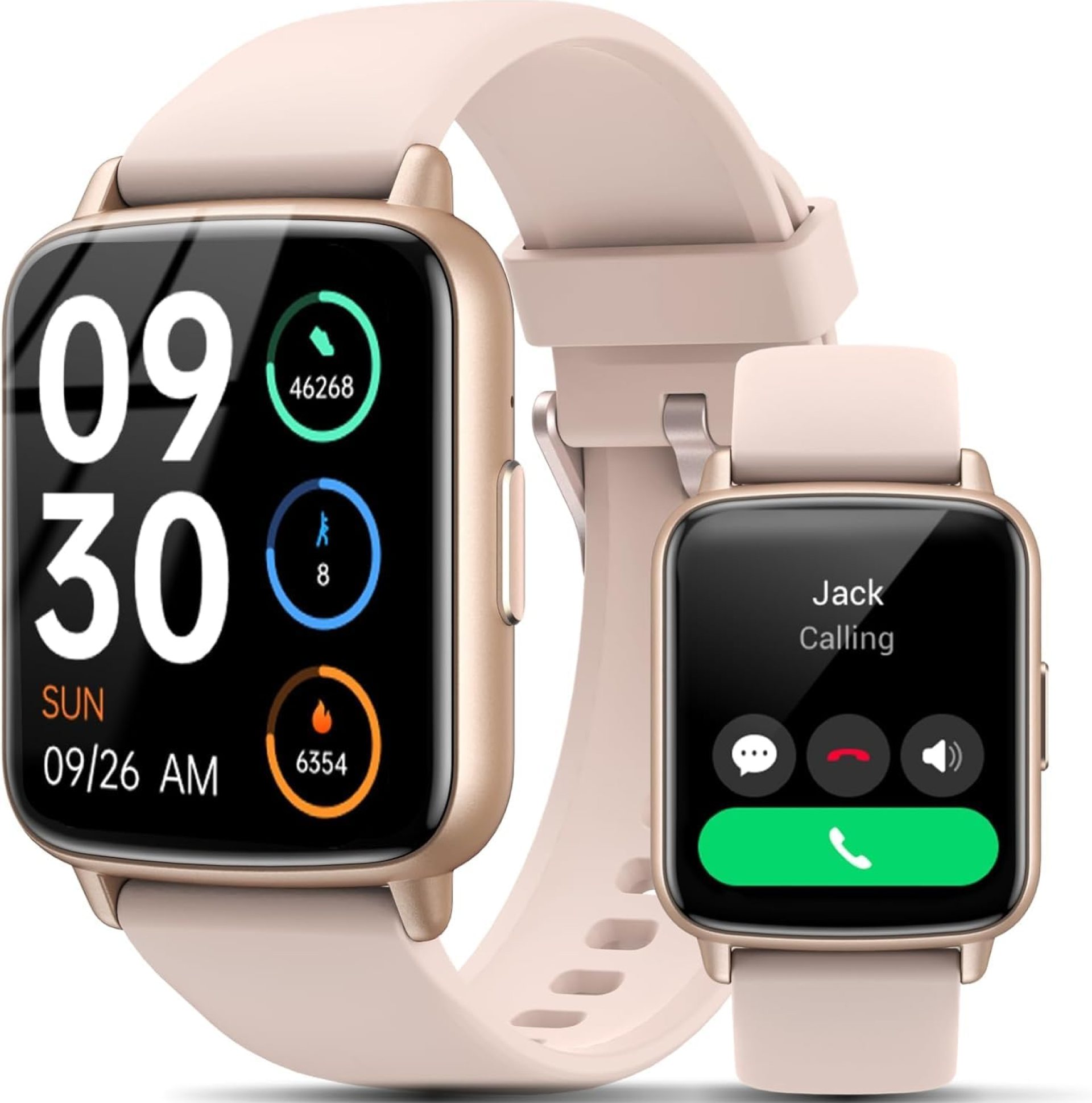 Smart Watch, 1.83″ HD Smartwatch for Men Women (Answer/Make Calls), Fitness Watch with 100+ Sport Modes, IP68 Waterproof/Heart Rate/Sleep Monitor, Activity Trackers for iOS/Android (Gold+Pink) Smart Watch, 1.83″ HD Smartwatch for Men Women (Answer/Make Calls), Fitness Watch with 100+ Sport Modes, IP68 Waterproof/Heart Rate/Sleep Monitor, Activity Trackers for iOS/Android (Gold+Pink)