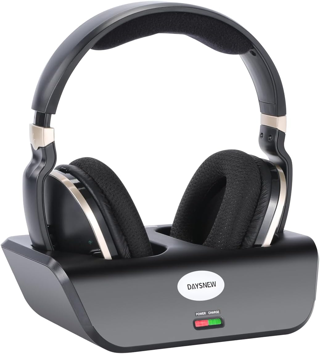Optical Wireless Headphones for TV Watching, Over-Ear Headphones for Seniors with Charging Dock and Volume Control, Plug and Play Optical Wireless Headphones for TV Watching, Over-Ear Headphones for Seniors with Charging Dock and Volume Control, Plug and Play