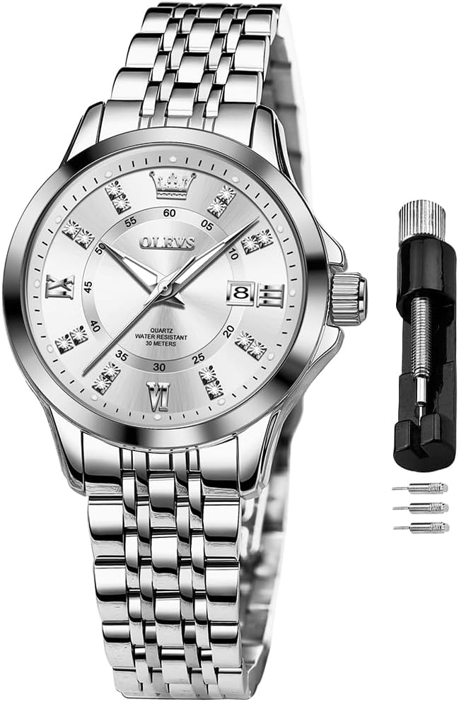 OLEVS Watches for Women Luxury Diamond Small Female Watches Stainless Steel Bracelet Waterproof Business Dress Analog Luminous Date Ladies Watches OLEVS Watches for Women Luxury Diamond Small Female Watches Stainless Steel Bracelet Waterproof Business Dress Analog Luminous Date Ladies Watches