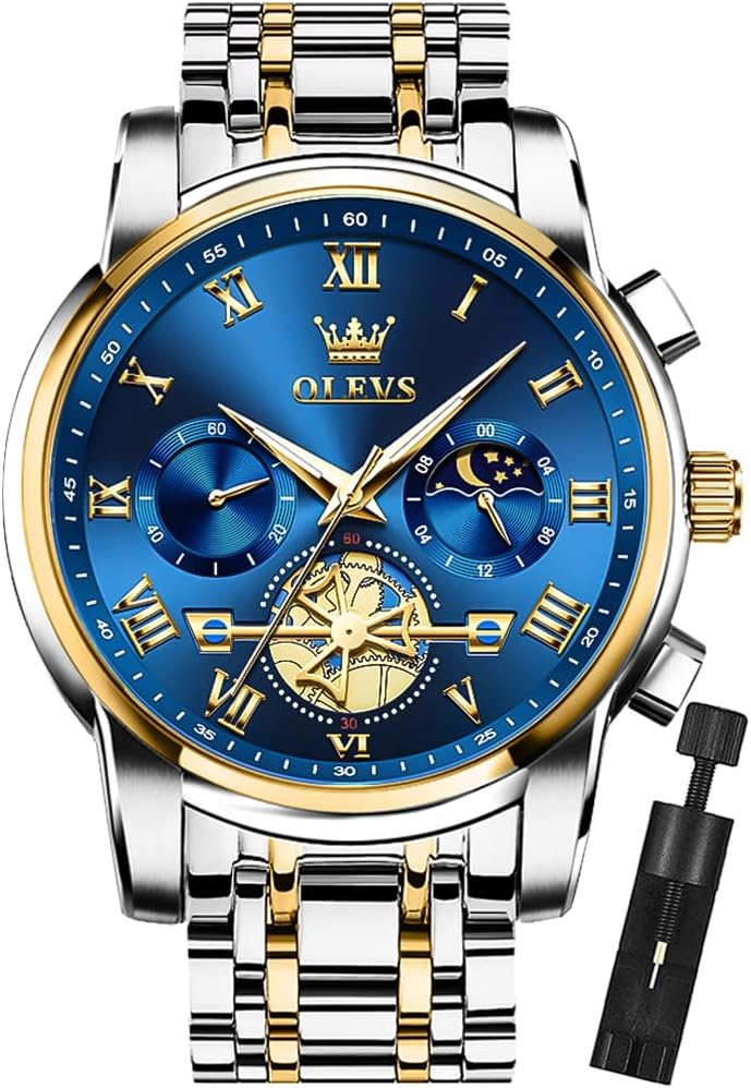 OLEVS Mens Watches Chronograph Business Dress Quartz Stainless Steel Waterproof Luminous Date Wrist Watch OLEVS Mens Watches Chronograph Business Dress Quartz Stainless Steel Waterproof Luminous Date Wrist Watch
