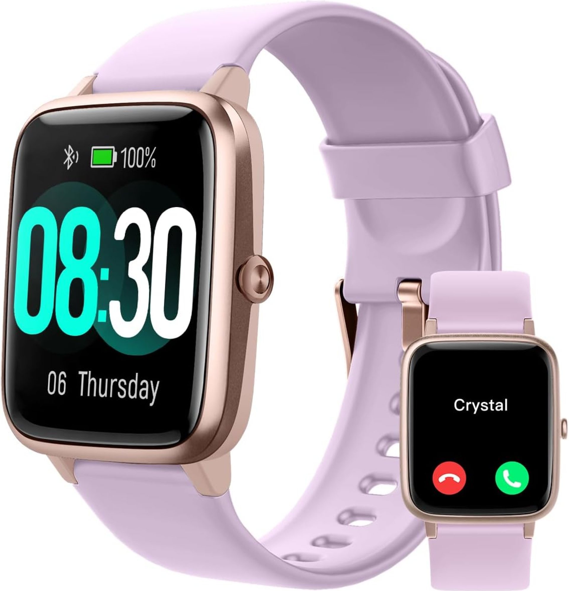 GRV Smart Watch for iOS and Android Phones (Answer/Make Calls), Watches for Men Women IP68 Waterproof Smartwatch Fitness Tracker Watch with Heart Rate/Sleep Monitor Steps Calories Counter (Violet) GRV Smart Watch for iOS and Android Phones (Answer/Make Calls), Watches for Men Women IP68 Waterproof Smartwatch Fitness Tracker Watch with Heart Rate/Sleep Monitor Steps Calories Counter (Violet)