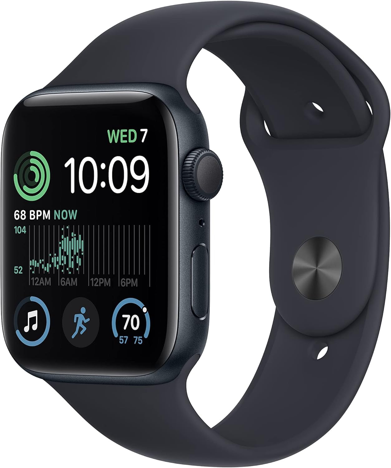 Apple Watch SE (2nd Gen) (GPS, 44mm) – Midnight Aluminum Case with Midnight Sport Band, M/L (Renewed) Apple Watch SE (2nd Gen) (GPS, 44mm) – Midnight Aluminum Case with Midnight Sport Band, M/L (Renewed)