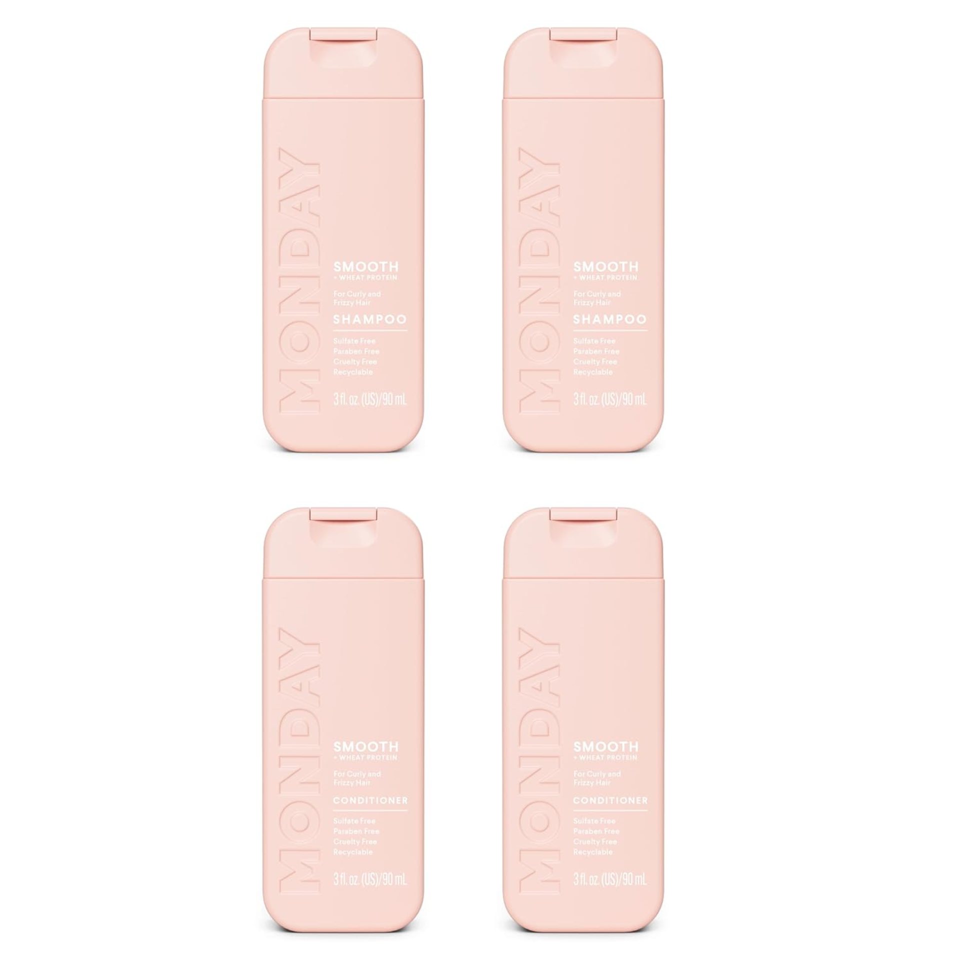 Monday Haircare Smooth Shampoo & Conditioner Travel Pack – 3oz, 90ML Travel Kit (2 x Shampoo,2 x Conditioner) Monday Haircare Smooth Shampoo & Conditioner Travel Pack – 3oz, 90ML Travel Kit (2 x Shampoo,2 x Conditioner)