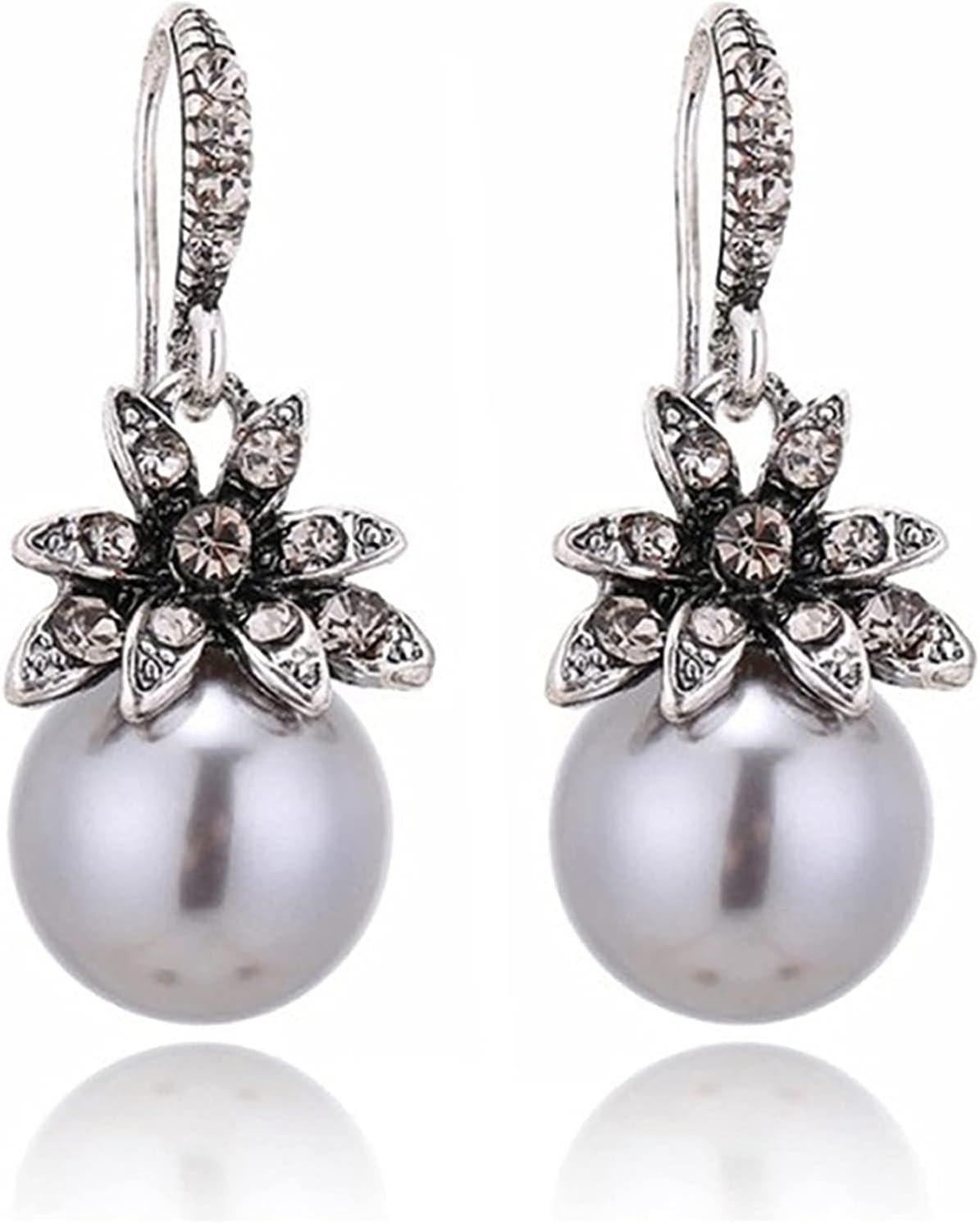 Elegant Faux Pearl Pendant Earrings Earrings Women’s Earrings Gift Jewelry(Grey) Deft Elegant Faux Pearl Pendant Earrings Earrings Women’s Earrings Gift Jewelry(Grey) Deft