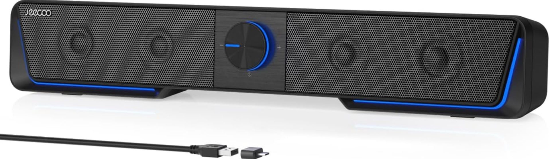Jeecoo A40 PC Speakers Computer Sound Bar for Desktop Monitor Laptop, Stereo Sound with Vibrating Diaphragms, Touch-Control Flowing LED, Bluetooth & USB Input (Not 3.5mm Jack) Jeecoo A40 PC Speakers Computer Sound Bar for Desktop Monitor Laptop, Stereo Sound with Vibrating Diaphragms, Touch-Control Flowing LED, Bluetooth & USB Input (Not 3.5mm Jack)