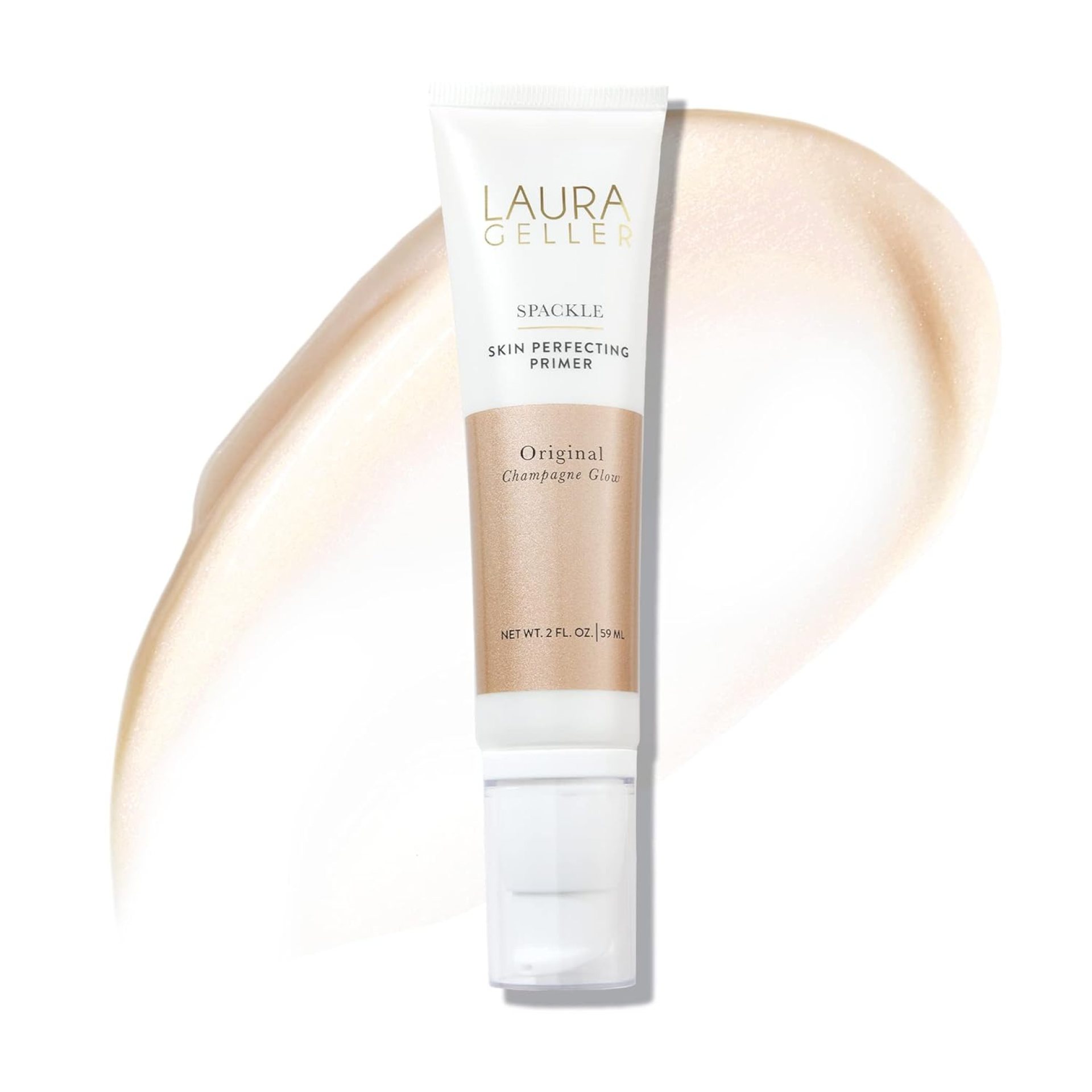 LAURA GELLER NEW YORK Spackle Primer – Champagne Glow – Super-Size 2 Fl Oz – Hyaluronic Acid Makeup Primer for Mature Skin LAURA GELLER NEW YORK Spackle Primer – Champagne Glow – Super-Size 2 Fl Oz – Hyaluronic Acid Makeup Primer for Mature Skin