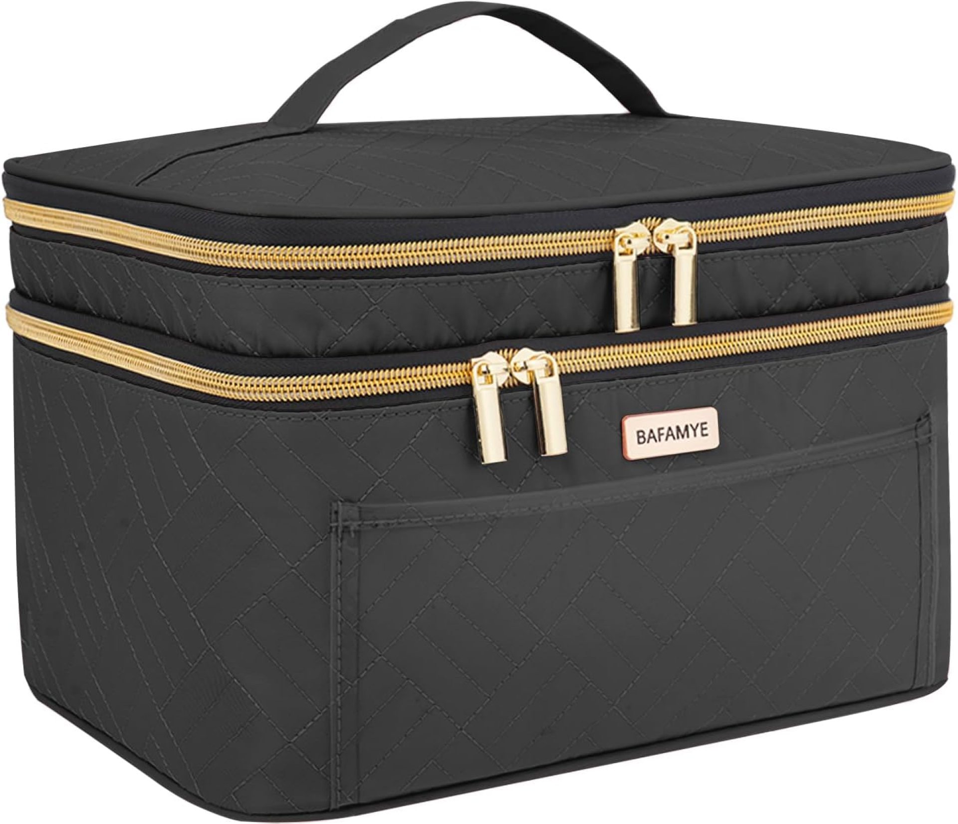 8.8L Double Layer Travel Makeup Bag Women, Large Cosmetic Case, Organizer for Travel-Size Accessories Bottles, Brushes, and Skin Care Products, Black 2.33 GAL 8.8L Double Layer Travel Makeup Bag Women, Large Cosmetic Case, Organizer for Travel-Size Accessories Bottles, Brushes, and Skin Care Products, Black 2.33 GAL