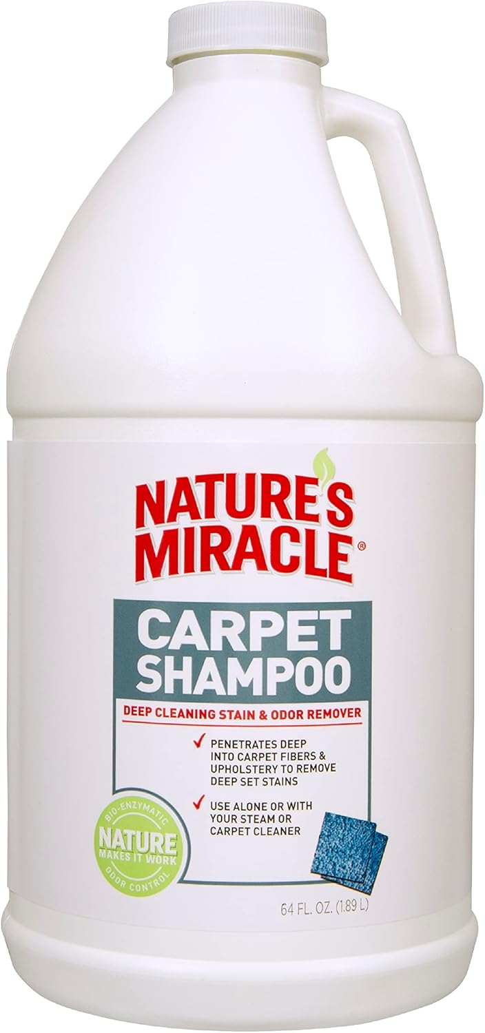 Nature’s Miracle Carpet Shampoo, Deep-Cleaning Pet Stain And Odor Remover, 64 Ounces Nature’s Miracle Carpet Shampoo, Deep-Cleaning Pet Stain And Odor Remover, 64 Ounces