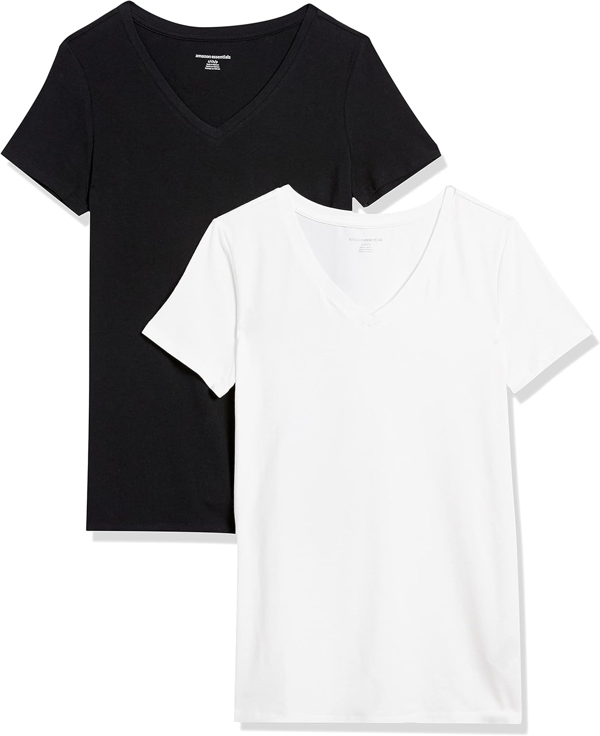 Amazon Essentials Women’s Classic-Fit Short-Sleeve V-Neck T-Shirt, Multipacks Amazon Essentials Women’s Classic-Fit Short-Sleeve V-Neck T-Shirt, Multipacks