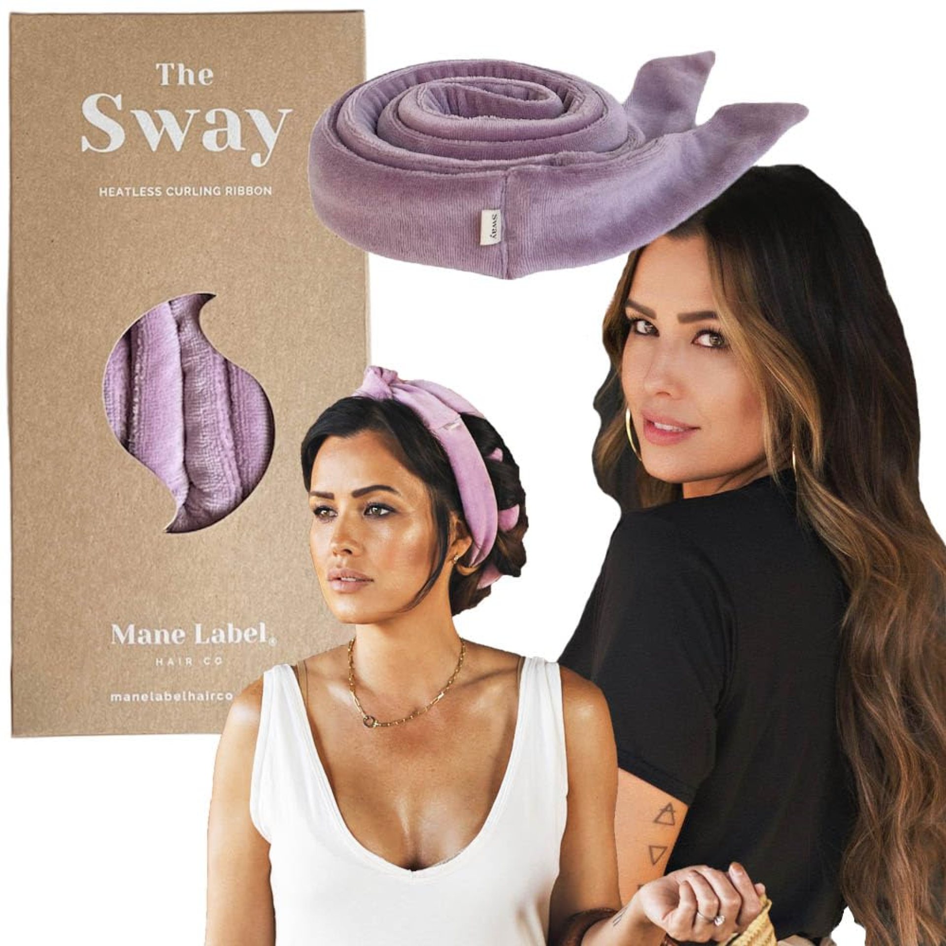 Heatless Hair Curling Ribbon Wrap: The Sway Original Heatless Curling Ribbons | Luxe Velour | Mane Label Hair Co. (Lilac) Heatless Hair Curling Ribbon Wrap: The Sway Original Heatless Curling Ribbons | Luxe Velour | Mane Label Hair Co. (Lilac)