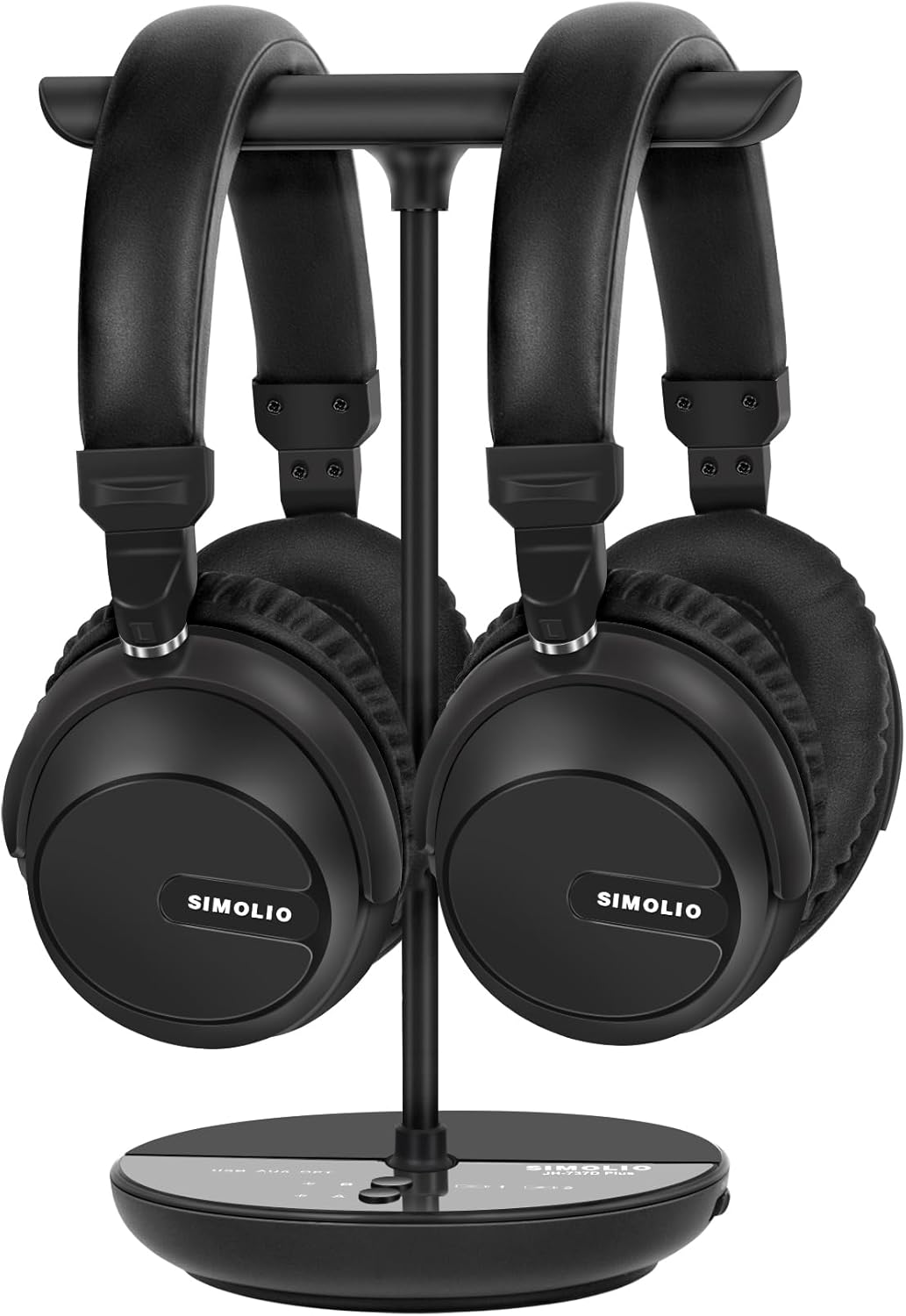 SIMOLIO JH737D2 Dual Bluetooth Wireless Headphones for TV Watching w/Charging & Transmitter 2 in 1, Optical, AUX, RCA Output, Separate Volume Control, Plug n Play, No Delay, High Vol for Seniors SIMOLIO JH737D2 Dual Bluetooth Wireless Headphones for TV Watching w/Charging & Transmitter 2 in 1, Optical, AUX, RCA Output, Separate Volume Control, Plug n Play, No Delay, High Vol for Seniors