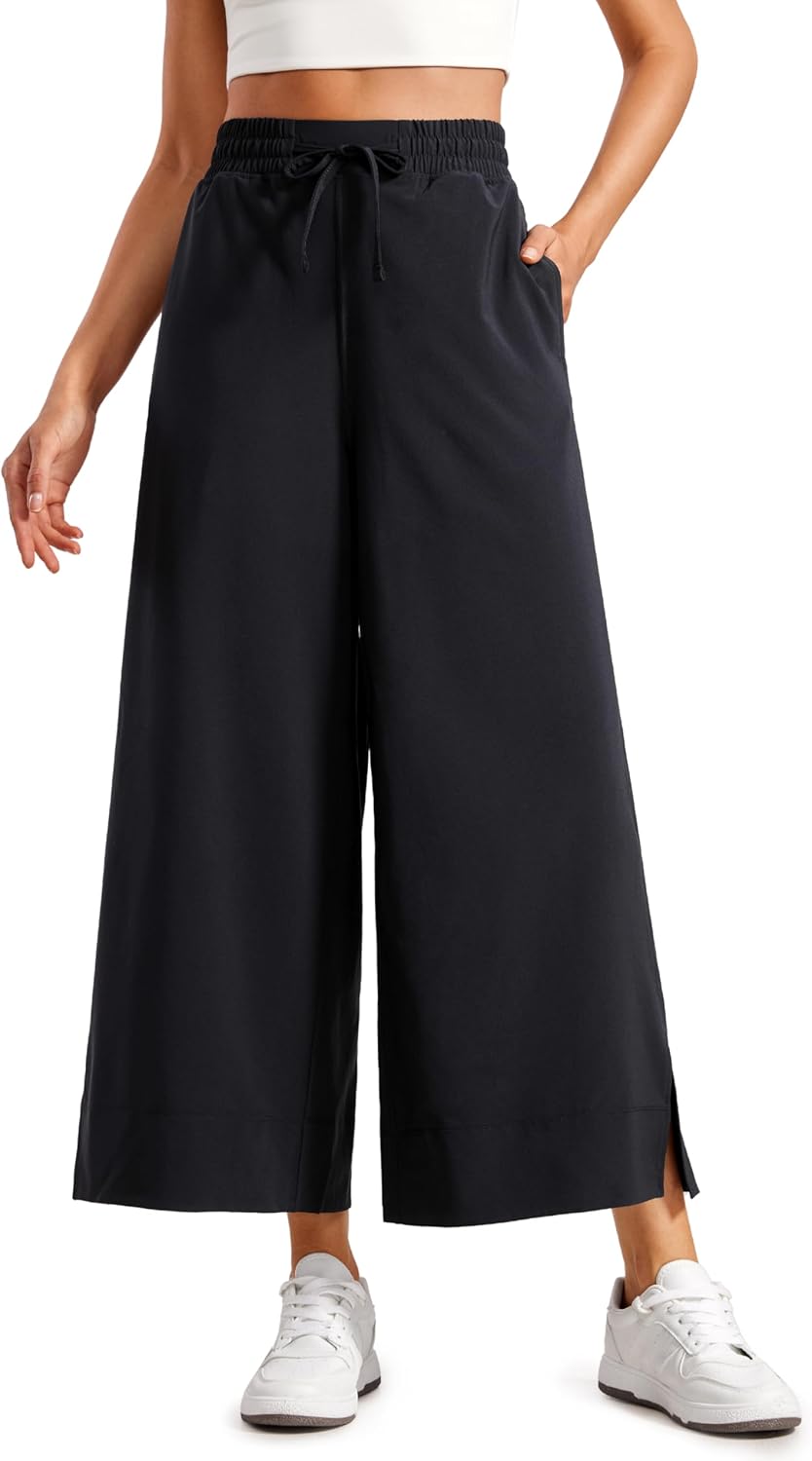 CRZ YOGA Lightweight Wide Leg Cropped Pants for Women 25″ High Waisted Loose Casual Lounge Travel Work Sweatpants Summer CRZ YOGA Lightweight Wide Leg Cropped Pants for Women 25″ High Waisted Loose Casual Lounge Travel Work Sweatpants Summer