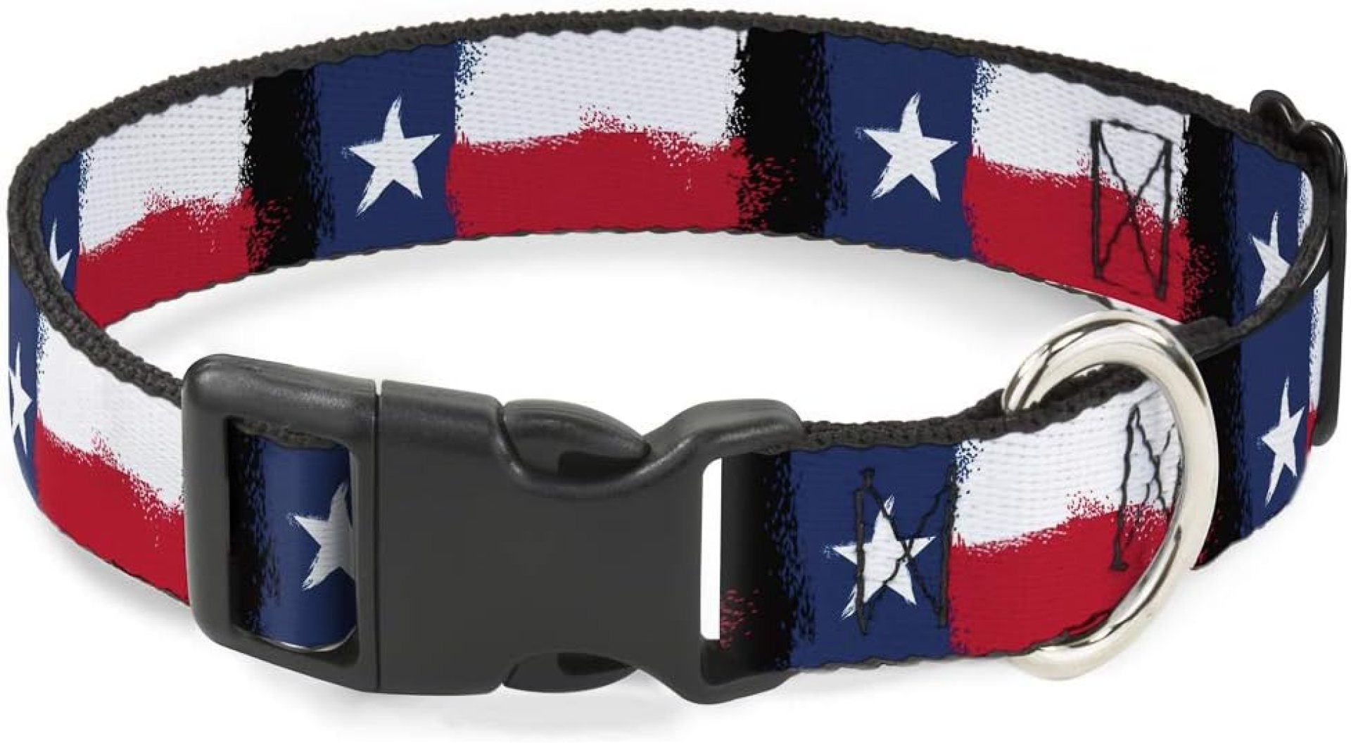Buckle-Down Plastic Clip Collar – Texas Flag Painting – 1.5″ Wide – Fits 18-32″ Neck – Large Buckle-Down Plastic Clip Collar – Texas Flag Painting – 1.5″ Wide – Fits 18-32″ Neck – Large