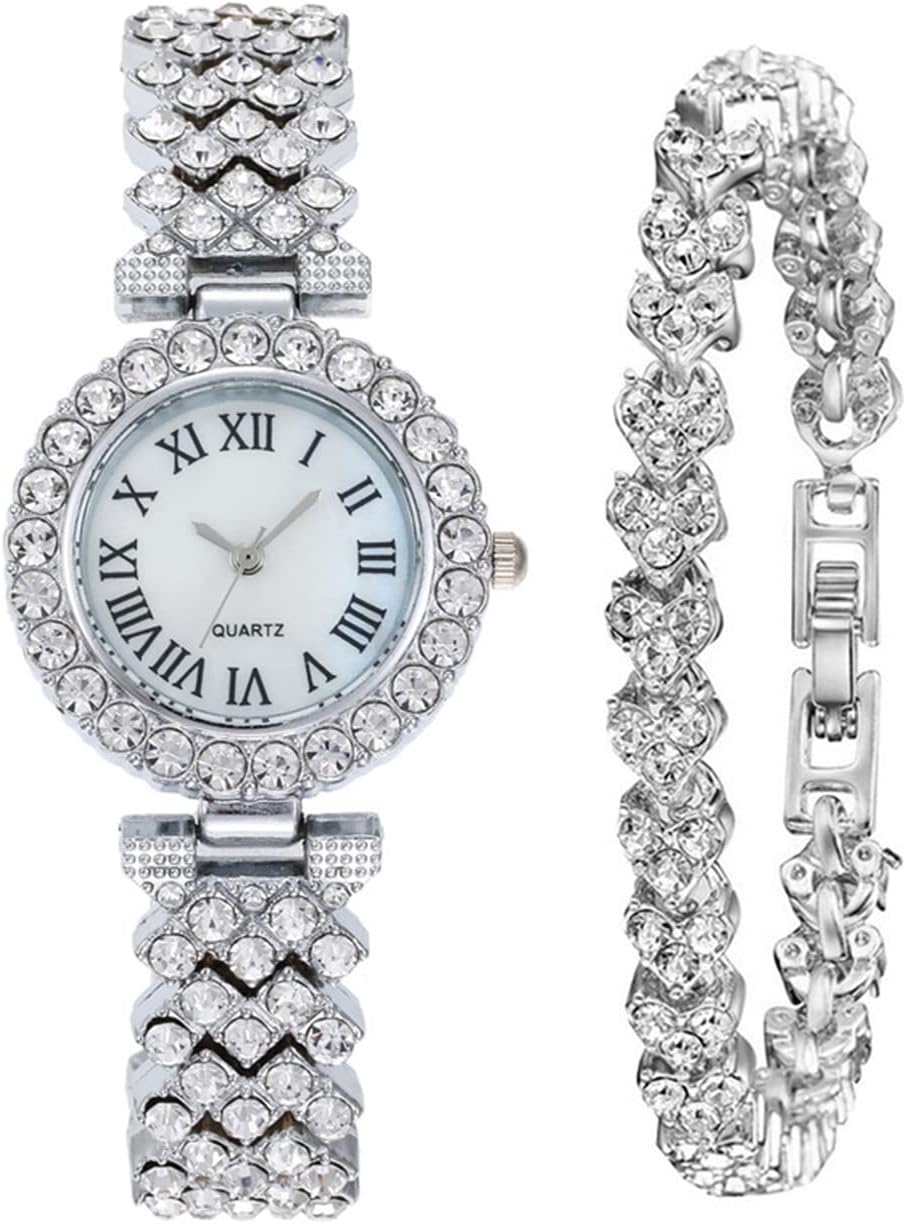 CdyBox Lady Elegant Small Dial Quartz Watch with Diamond Bracelet Watch Set Dress Wrist Watches CdyBox Lady Elegant Small Dial Quartz Watch with Diamond Bracelet Watch Set Dress Wrist Watches