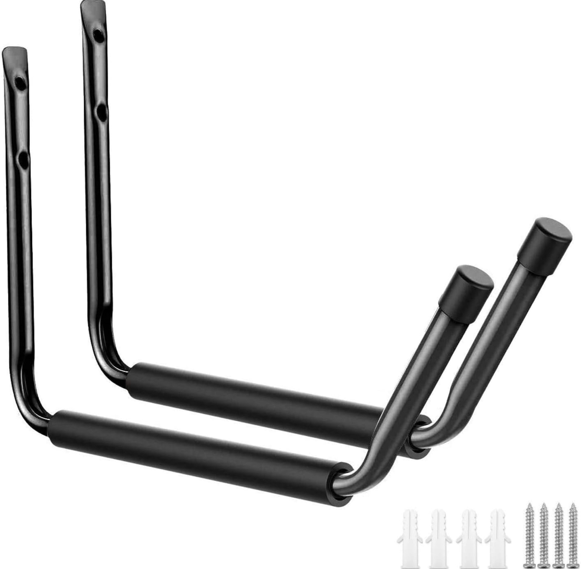 Heavy Duty Garage Indoor Kayak Storage Hooks Hanger, Wall Mounted Utility Hanging Cradle Rack for Canoe Paddle Board, Ladder, Folding Chairs, Hose, Bicycle and Tools (2 Pack, Black) Heavy Duty Garage Indoor Kayak Storage Hooks Hanger, Wall Mounted Utility Hanging Cradle Rack for Canoe Paddle Board, Ladder, Folding Chairs, Hose, Bicycle and Tools (2 Pack, Black)