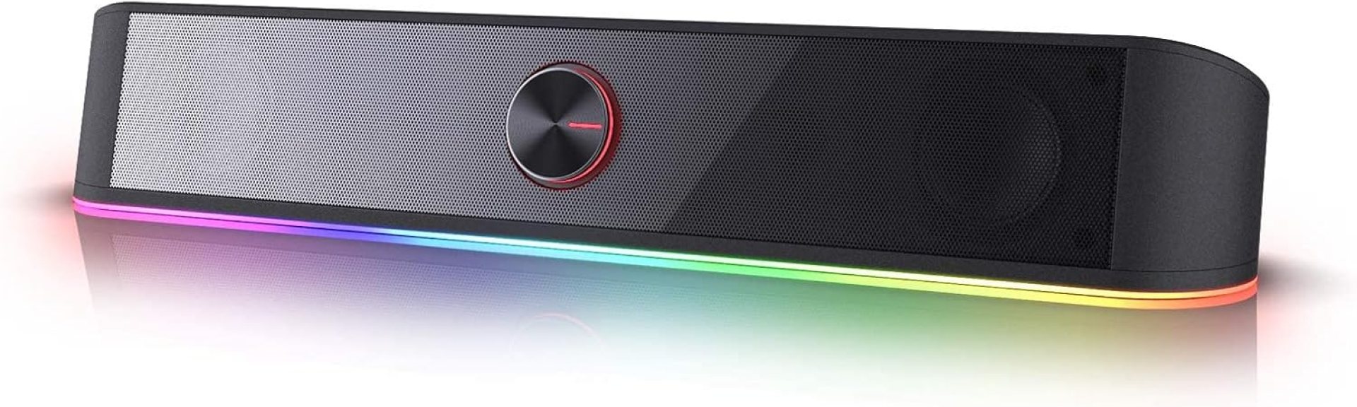 Redragon GS560 RGB Desktop Soundbar, 2.0 Channel Computer Speaker with Dynamic Lighting Bar Audio-Light Sync/Display, Touch-Control Backlit with Volume Knob, USB Powered w/ 3.5mm Cable, Black Redragon GS560 RGB Desktop Soundbar, 2.0 Channel Computer Speaker with Dynamic Lighting Bar Audio-Light Sync/Display, Touch-Control Backlit with Volume Knob, USB Powered w/ 3.5mm Cable, Black