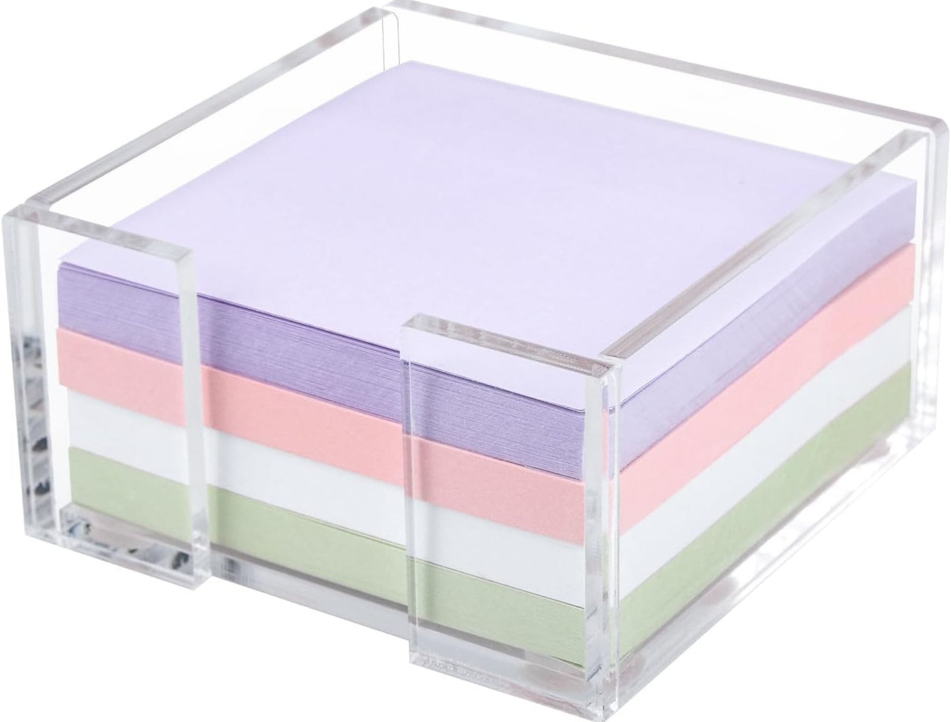 Acrylic Sticky Note Holder, 3 x 3 Crystal Clear Acrylic Notepad Holder Acrylic Sticky Note Dispenser for Dorm Room and Office Desk Organizer Acrylic Sticky Note Holder, 3 x 3 Crystal Clear Acrylic Notepad Holder Acrylic Sticky Note Dispenser for Dorm Room and Office Desk Organizer