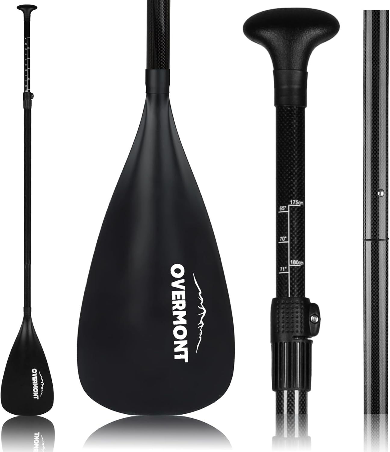 Overmont SUP Paddle Carbon Fiber – 3 Piece Adjustable Stand Up Paddleboard Paddle – Lightweight Adjustable Durable Paddle Oar Overmont SUP Paddle Carbon Fiber – 3 Piece Adjustable Stand Up Paddleboard Paddle – Lightweight Adjustable Durable Paddle Oar