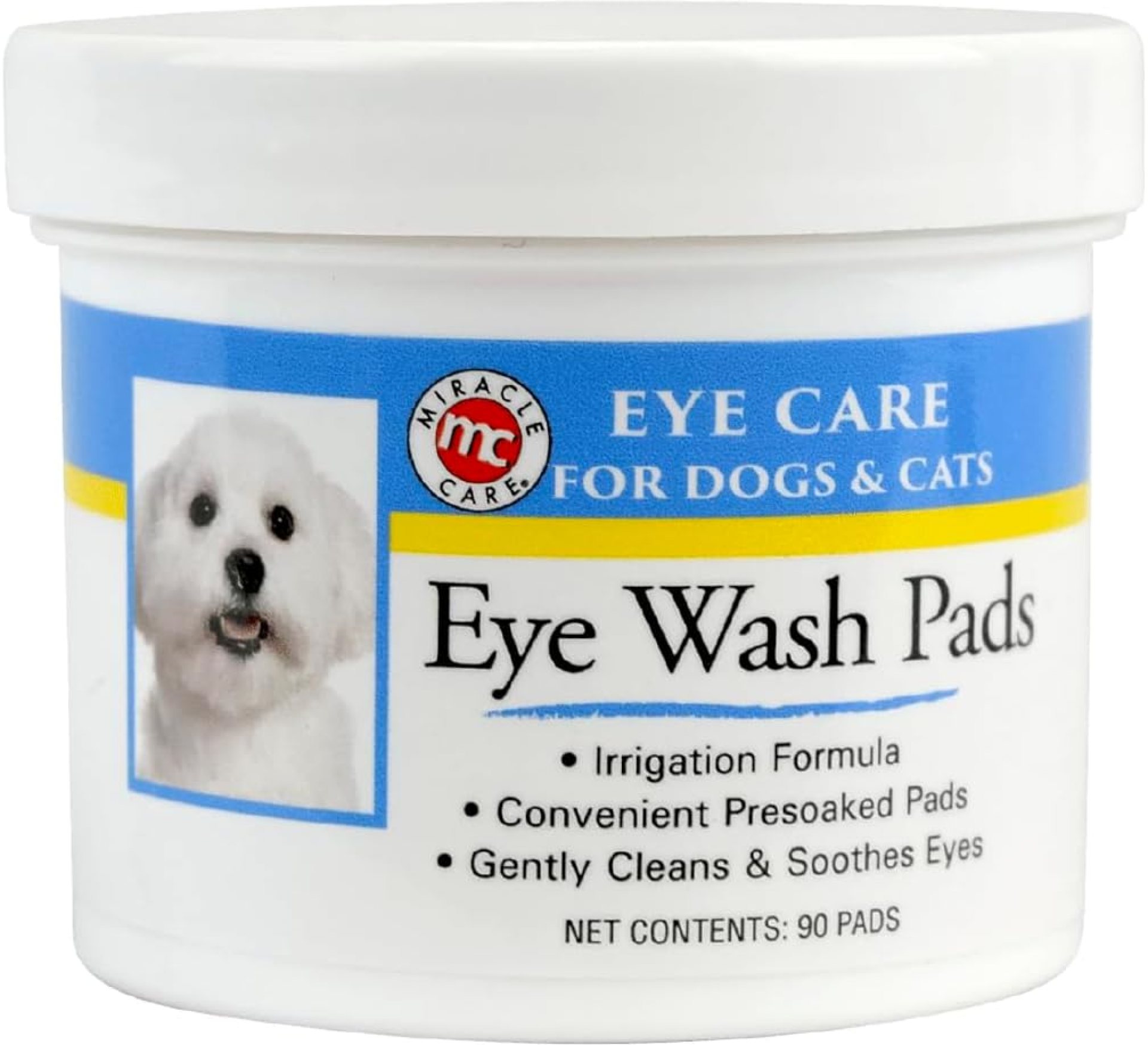 Miracle Care Eye Wash Pads – 90 count; Eye Care for Dogs and Cats, Soft Pet Wipes for Gently Cleaning Eyes, Sterile Cat and Dog Wipes Formulated to Remove Eye Debris Miracle Care Eye Wash Pads – 90 count; Eye Care for Dogs and Cats, Soft Pet Wipes for Gently Cleaning Eyes, Sterile Cat and Dog Wipes Formulated to Remove Eye Debris