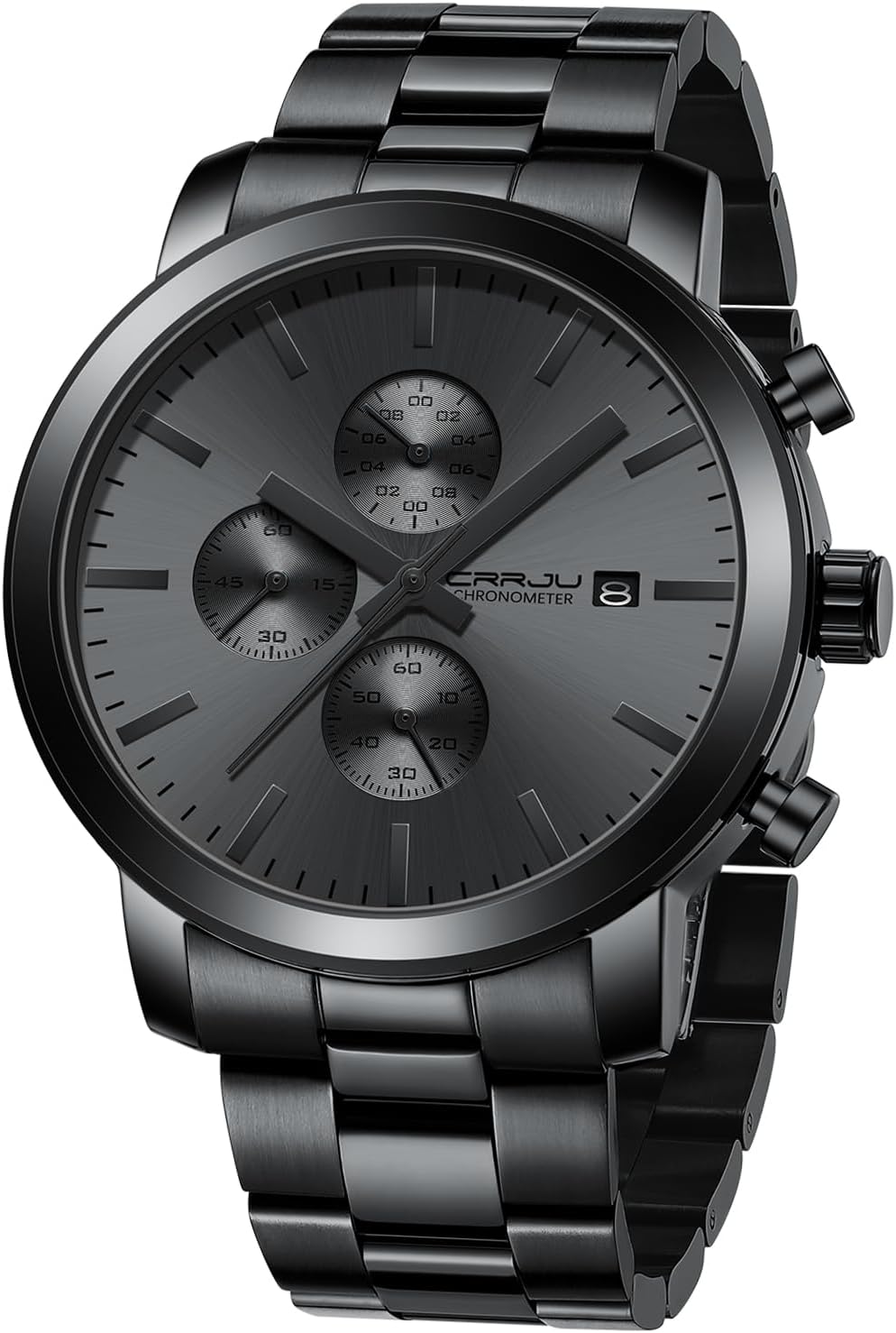 CRRJU Watches for Men Luxury Business Stainless Steel Waterproof Calendar Chronograph Analog Quartz Wristwatches CRRJU Watches for Men Luxury Business Stainless Steel Waterproof Calendar Chronograph Analog Quartz Wristwatches