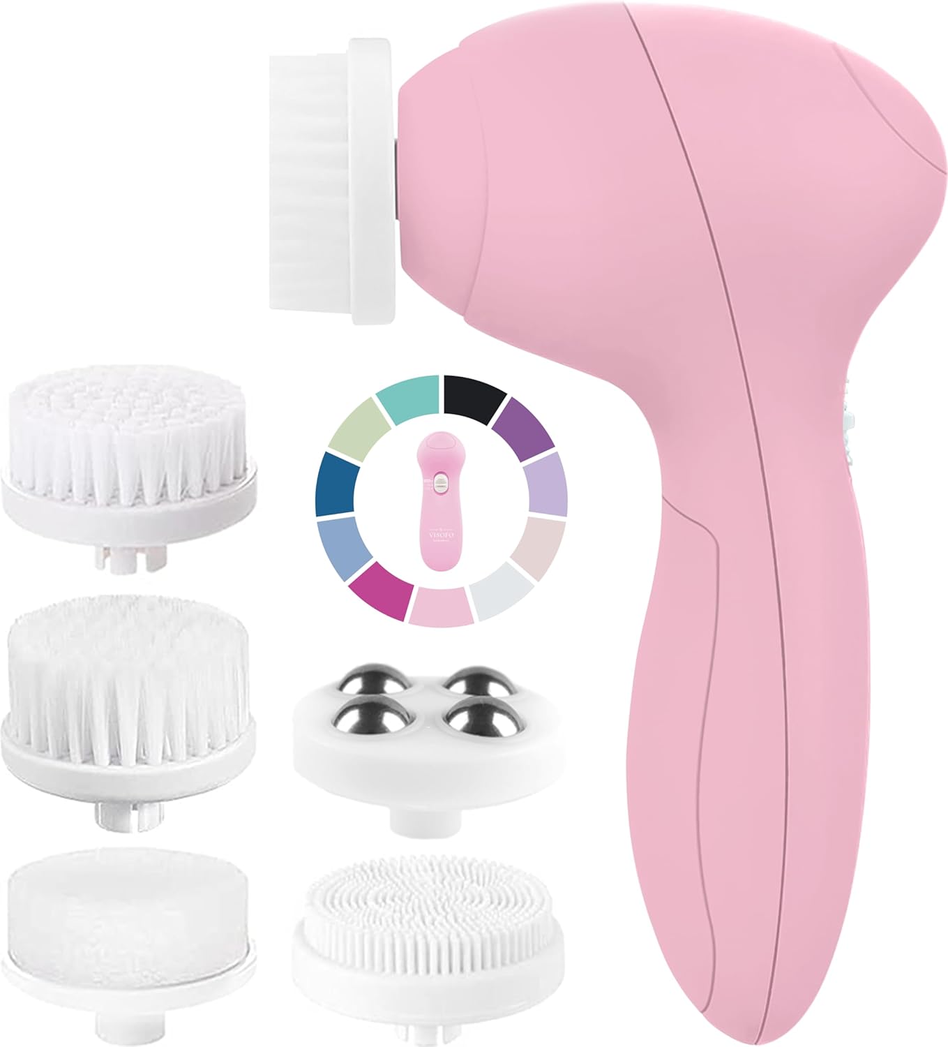 Face Scrubber | Facial Cleansing Brush Exfoliator Skin Care Products Beauty Products Powered Electric Wash Exfoliating Spin Cleanser Cleaning Scrub Including 7 Heads (Rose Quartz) Face Scrubber | Facial Cleansing Brush Exfoliator Skin Care Products Beauty Products Powered Electric Wash Exfoliating Spin Cleanser Cleaning Scrub Including 7 Heads (Rose Quartz)