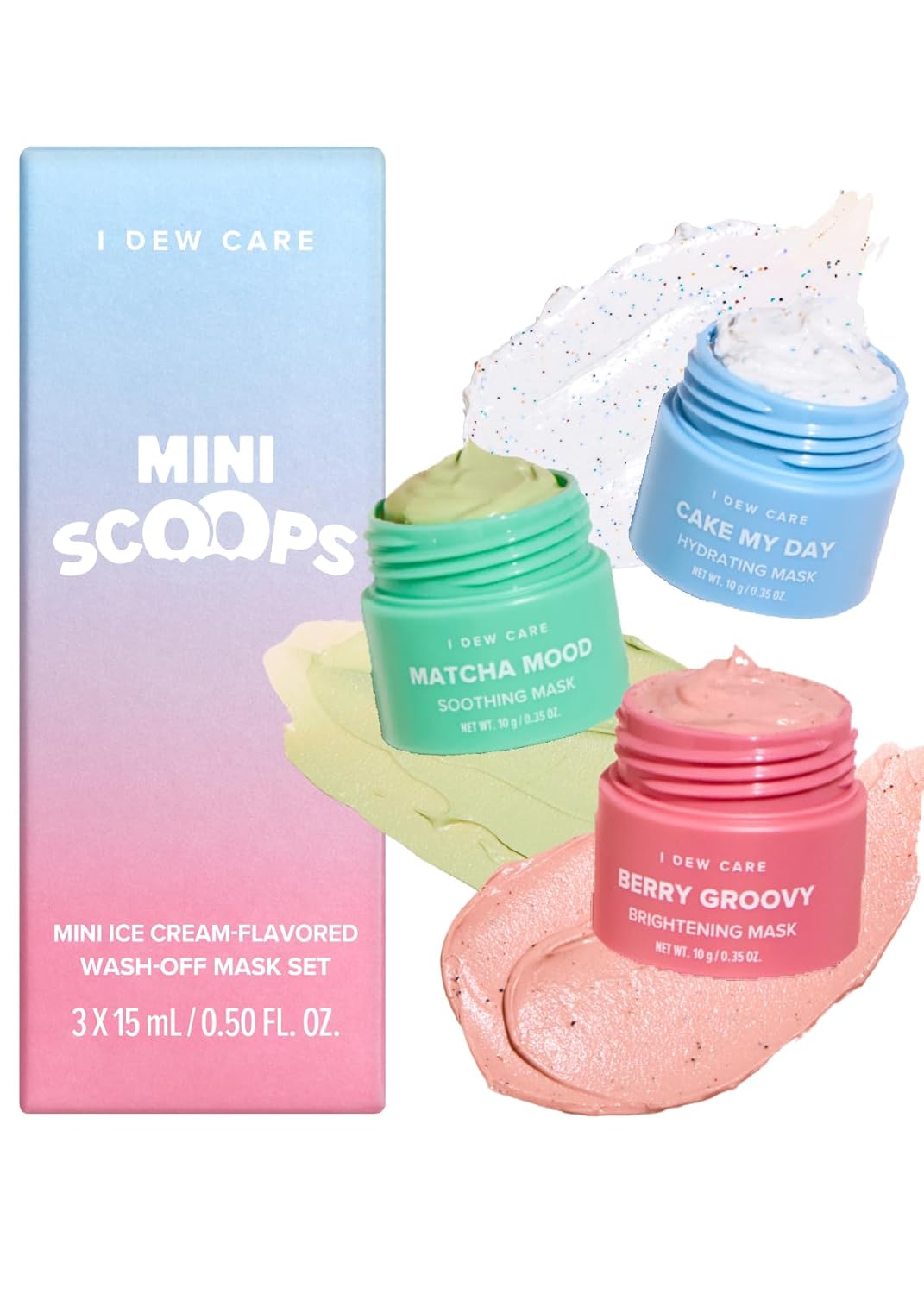 I DEW CARE Wash Off Face Mask Gift Set – Mini Scoops | With Hyaluronic Acid, Self Skin Care, Facial Treatment, Vegan, Cruelty-Free, Paraben-Free, Exfoliating, Soothing, Easter Basket, 3ea I DEW CARE Wash Off Face Mask Gift Set – Mini Scoops | With Hyaluronic Acid, Self Skin Care, Facial Treatment, Vegan, Cruelty-Free, Paraben-Free, Exfoliating, Soothing, Easter Basket, 3ea