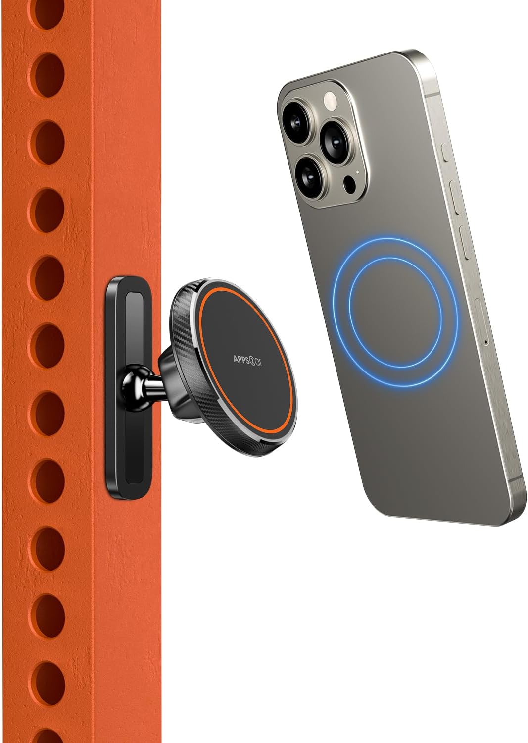 APPS2Car Magnetic Phone Holder for Gym, Alloy Base & Ball Joint, Attach to Metal Surfaces, Dual Magnetic Phone Mount for MagSafe iPhone 12-16 Series APPS2Car Magnetic Phone Holder for Gym, Alloy Base & Ball Joint, Attach to Metal Surfaces, Dual Magnetic Phone Mount for MagSafe iPhone 12-16 Series