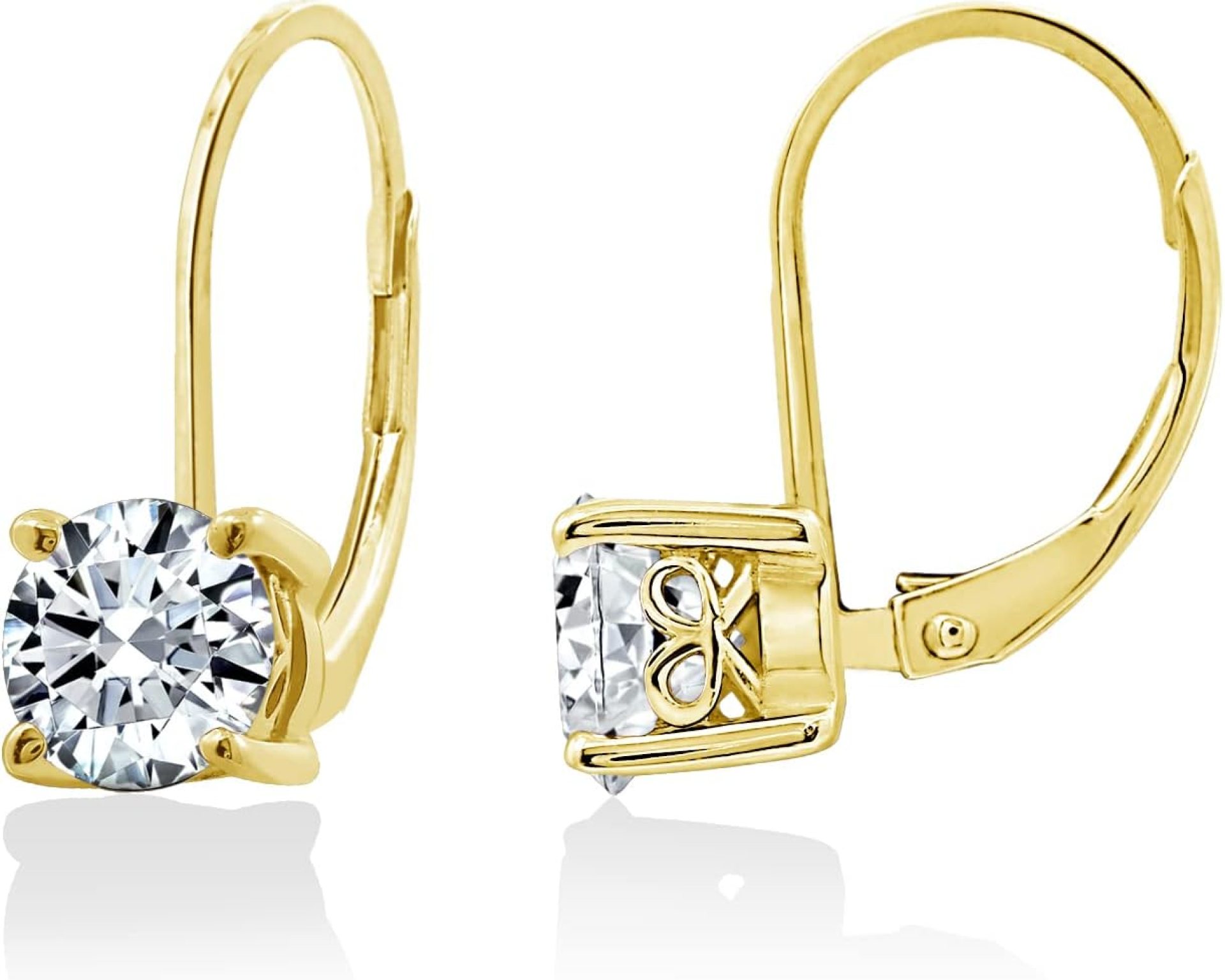 Amazon Essentials Platinum-Plated Sterling Silver Infinite Elements Zirconia Leverback Earrings (previously Amazon Collection) Amazon Essentials Platinum-Plated Sterling Silver Infinite Elements Zirconia Leverback Earrings (previously Amazon Collection)