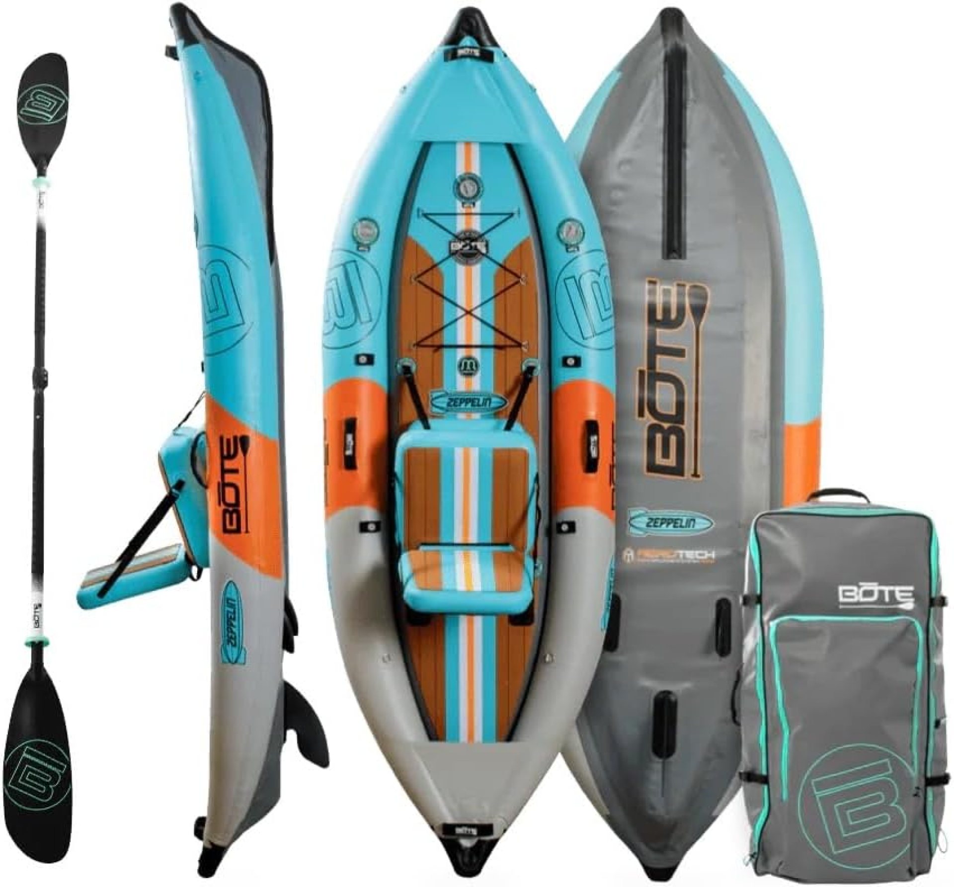 BOTE Zeppelin Aero Inflatable Kayak for Adults & Kids Includes Travel Bag Adjustable Seat 1 Person Single Rider Blow Up Kayaking for Fishing Hunting Leisure Multiple Colors BOTE Zeppelin Aero Inflatable Kayak for Adults & Kids Includes Travel Bag Adjustable Seat 1 Person Single Rider Blow Up Kayaking for Fishing Hunting Leisure Multiple Colors