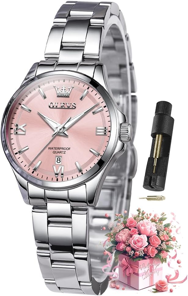 OLEVS Watches for Women Luxury Elegant Stainless Steel Waterproof Luminous Diamond Women’s Fashion Watch Ladies Watches for Small Wrists OLEVS Watches for Women Luxury Elegant Stainless Steel Waterproof Luminous Diamond Women’s Fashion Watch Ladies Watches for Small Wrists