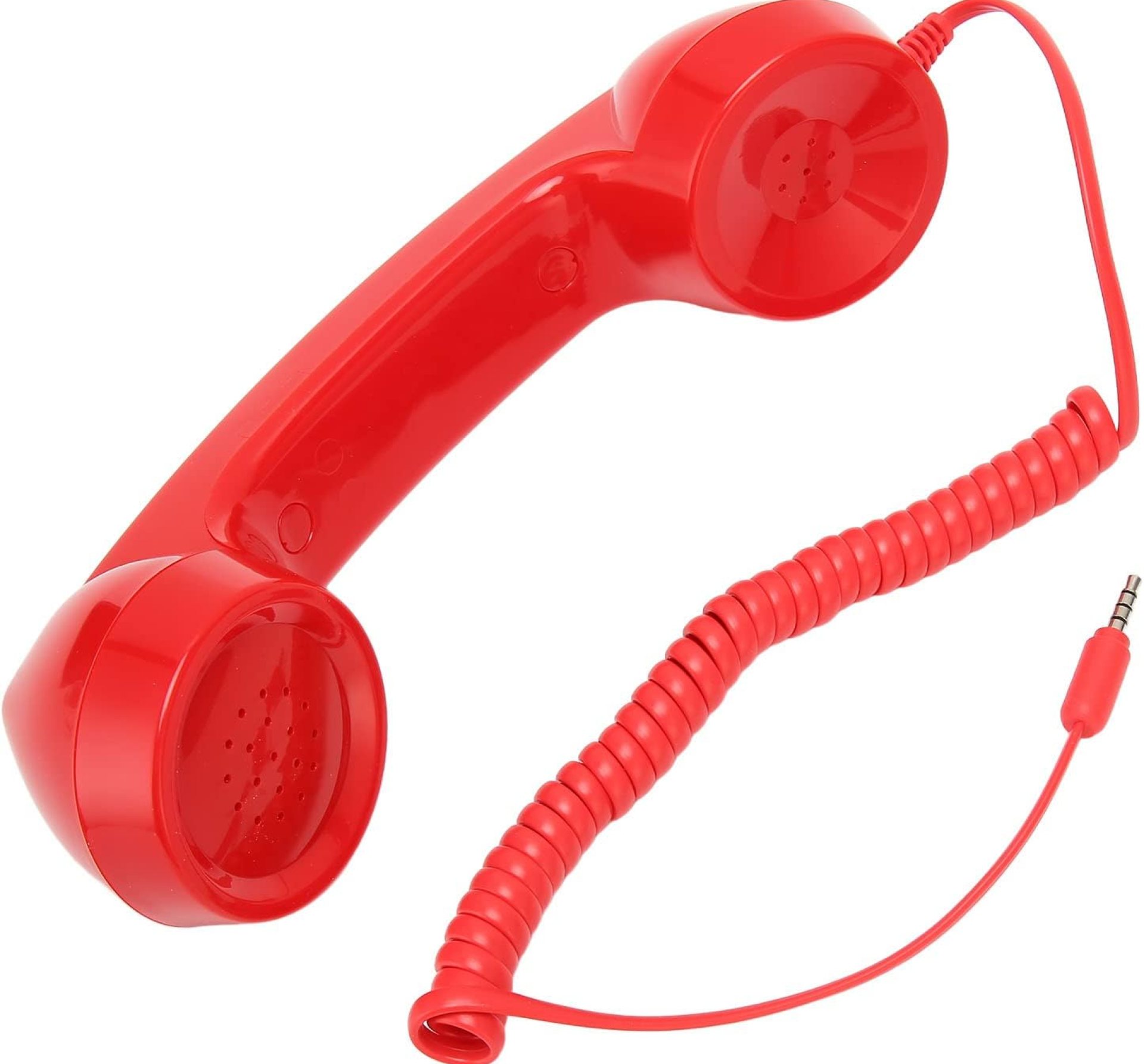 Jiawu Vintage Retro Telephone Handset, Cell Phone Receiver MIC Microphone Speaker for Cellphone, Smartphone and Computers, Old Telephone Headse with 3.5 mm Socket (Red) Jiawu Vintage Retro Telephone Handset, Cell Phone Receiver MIC Microphone Speaker for Cellphone, Smartphone and Computers, Old Telephone Headse with 3.5 mm Socket (Red)