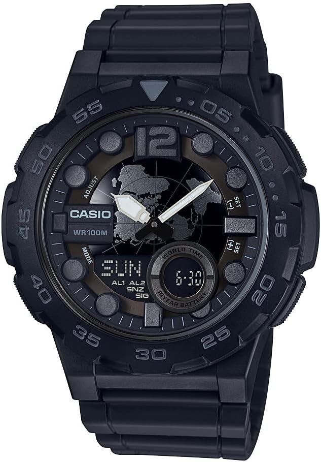 Casio Men’s AEQ-100W-1BVCF Classic Analog-Digital Display Quartz Black Watch Casio Men’s AEQ-100W-1BVCF Classic Analog-Digital Display Quartz Black Watch