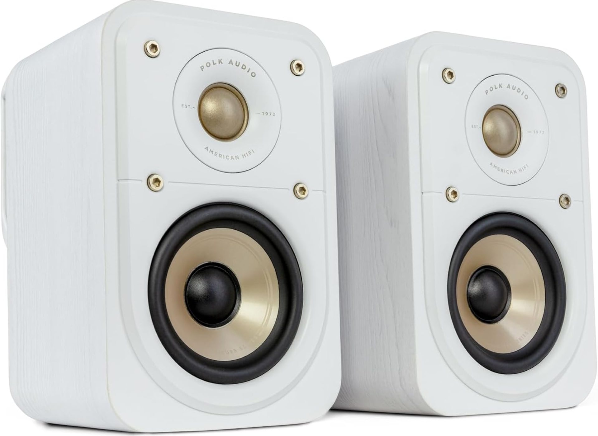 Polk Signature Elite ES10 Surround Loudspeaker – Hi-Res Audio Certified, Dolby Atmos & DTS:X Compatible, 1″ Tweeter & 4″ Woofer, Power Port Technology for Effortless Bass (Pair, Elegant White-Washed) Polk Signature Elite ES10 Surround Loudspeaker – Hi-Res Audio Certified, Dolby Atmos & DTS:X Compatible, 1″ Tweeter & 4″ Woofer, Power Port Technology for Effortless Bass (Pair, Elegant White-Washed)