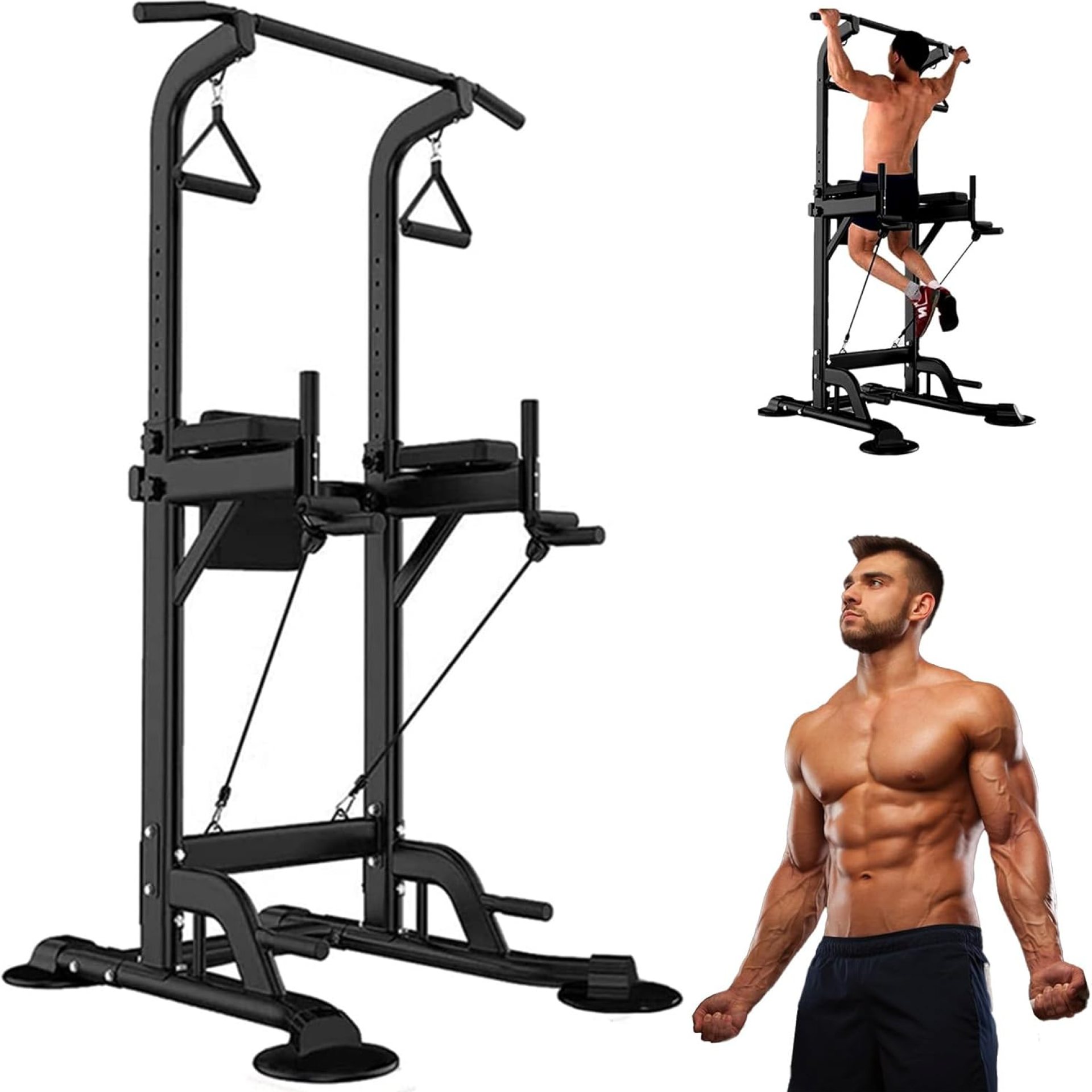 Power Tower Pull Up Bar for Home Gym, Multi Functional Pull Up Bar Stand Dip Bar Station, Adjustable Height Workout Dip Station Strength Training Fitness Equipment Power Tower Pull Up Bar for Home Gym, Multi Functional Pull Up Bar Stand Dip Bar Station, Adjustable Height Workout Dip Station Strength Training Fitness Equipment