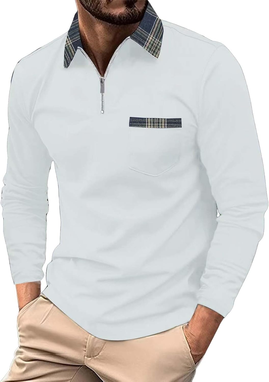 HUCHPI Men’s Shirts Long Sleeve Casual Fall Polo Shirts Classic Basic Button T-Shirt Loose Fit Workwear Office Tops HUCHPI Men’s Shirts Long Sleeve Casual Fall Polo Shirts Classic Basic Button T-Shirt Loose Fit Workwear Office Tops