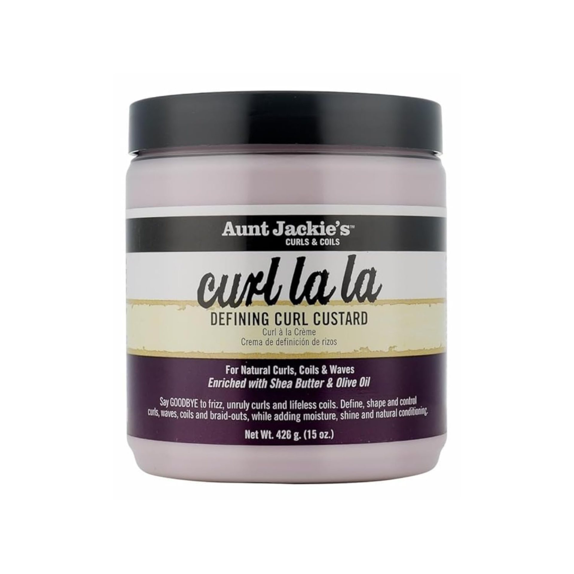 Aunt Jackie’s Curl La La, Lightweight Curl Defining Custard, Enriched with Shea Butter & Olive Oil, Basic, 15 Ounce Aunt Jackie’s Curl La La, Lightweight Curl Defining Custard, Enriched with Shea Butter & Olive Oil, Basic, 15 Ounce