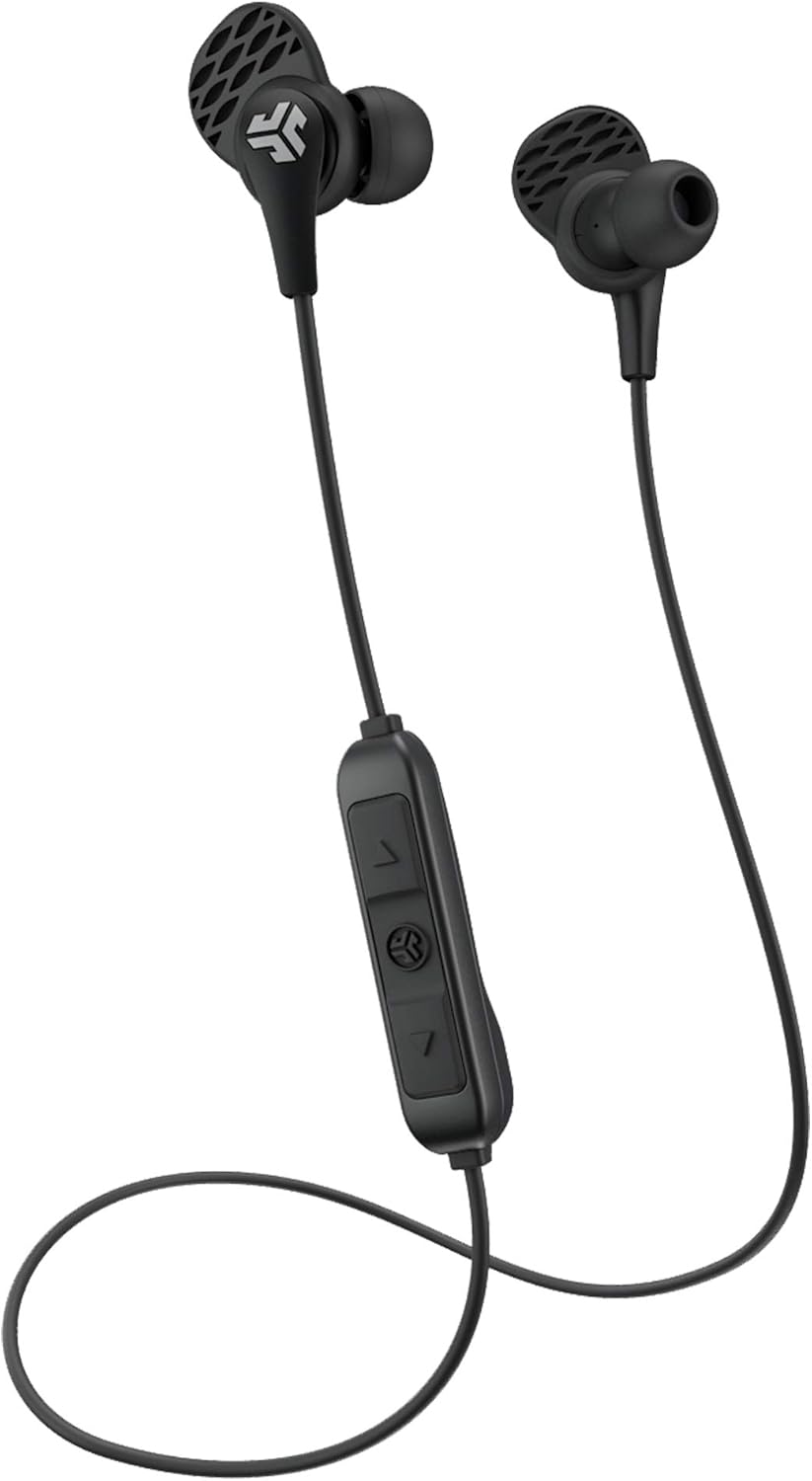 JLab JBuds Pro Bluetooth Wireless Signature Earbuds, Black, Titanium 10mm Drivers, 10-Hour Battery Life, Music Controls, Noise Isolation, Bluetooth 4.1 Extra Gel Tips and Cush Fins JLab JBuds Pro Bluetooth Wireless Signature Earbuds, Black, Titanium 10mm Drivers, 10-Hour Battery Life, Music Controls, Noise Isolation, Bluetooth 4.1 Extra Gel Tips and Cush Fins