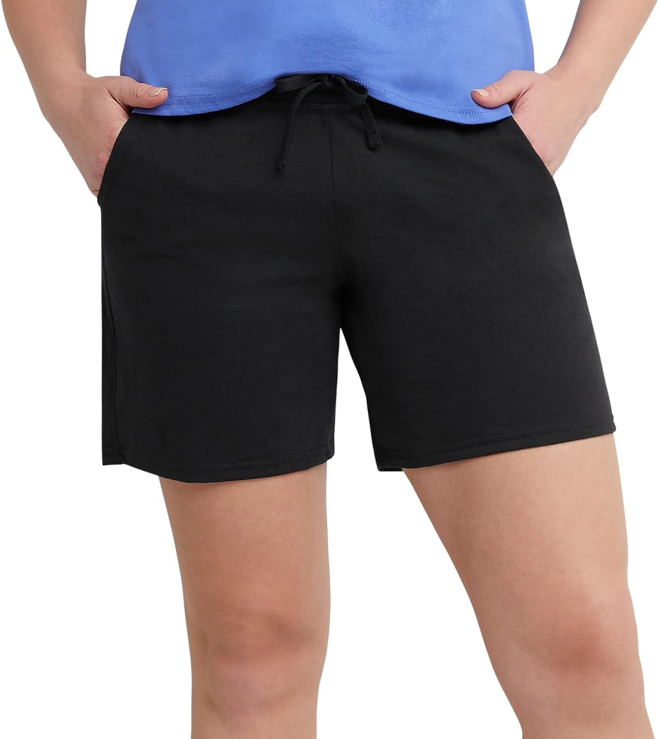Hanes Women’s Jersey Pocket Shorts, Drawstring Cotton Jersey Shorts, 7″ Inseam Hanes Women’s Jersey Pocket Shorts, Drawstring Cotton Jersey Shorts, 7″ Inseam