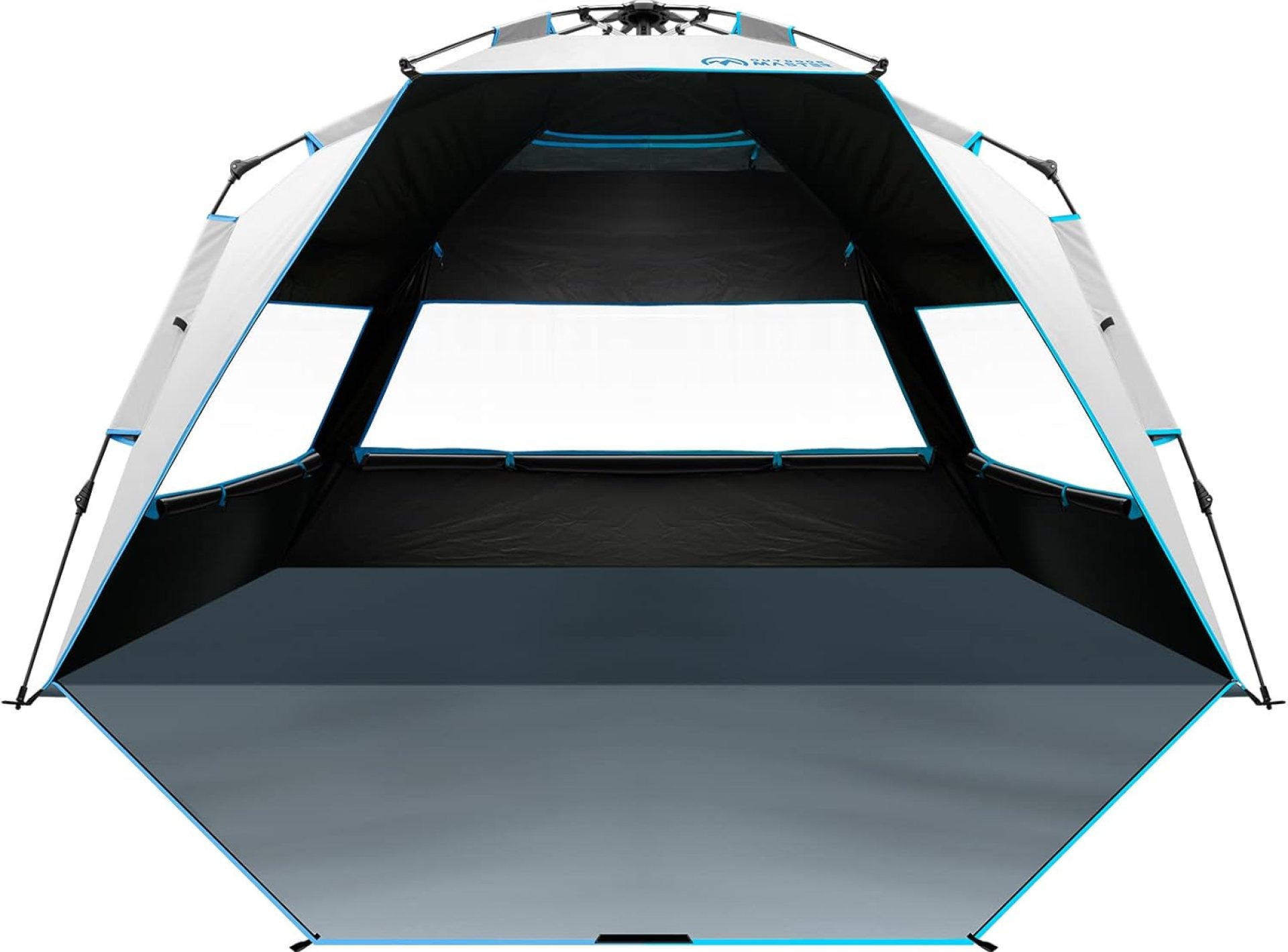 OutdoorMaster Beach Tent with Blackout Shelter Technology, Portable Beach Shade Sun Shelter Canopy for 4-6 Person with UPF 50+ UV Protection, Easy Setup Pop Up Tent Family Size OutdoorMaster Beach Tent with Blackout Shelter Technology, Portable Beach Shade Sun Shelter Canopy for 4-6 Person with UPF 50+ UV Protection, Easy Setup Pop Up Tent Family Size