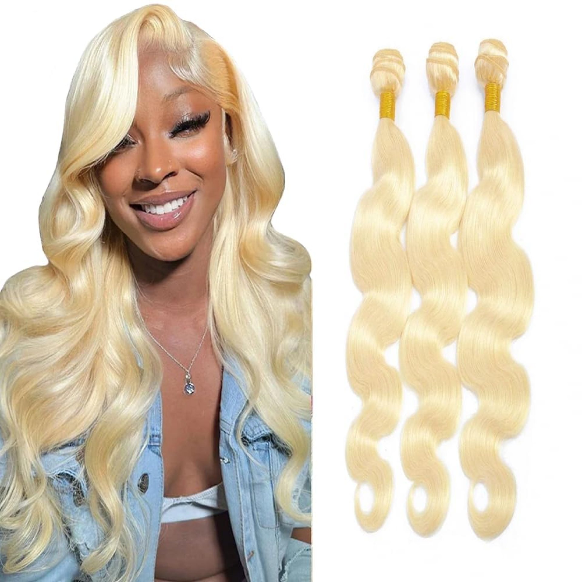 Human Hair Bundles 613# Color Body Wave Bundles Human Hair Unprocessed Brazilian Virgin Human Hair 26 28 30 Inch 3 Bundles Quick Weave Human Hair Extensions (613# Body Wave, 26 28 30) Human Hair Bundles 613# Color Body Wave Bundles Human Hair Unprocessed Brazilian Virgin Human Hair 26 28 30 Inch 3 Bundles Quick Weave Human Hair Extensions (613# Body Wave, 26 28 30)