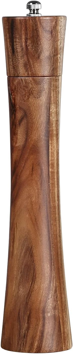 KKC HOME ACCENTS Wooden Pepper Grinder Mill, Refillable, Acacia Wood,10 Inch KKC HOME ACCENTS Wooden Pepper Grinder Mill, Refillable, Acacia Wood,10 Inch