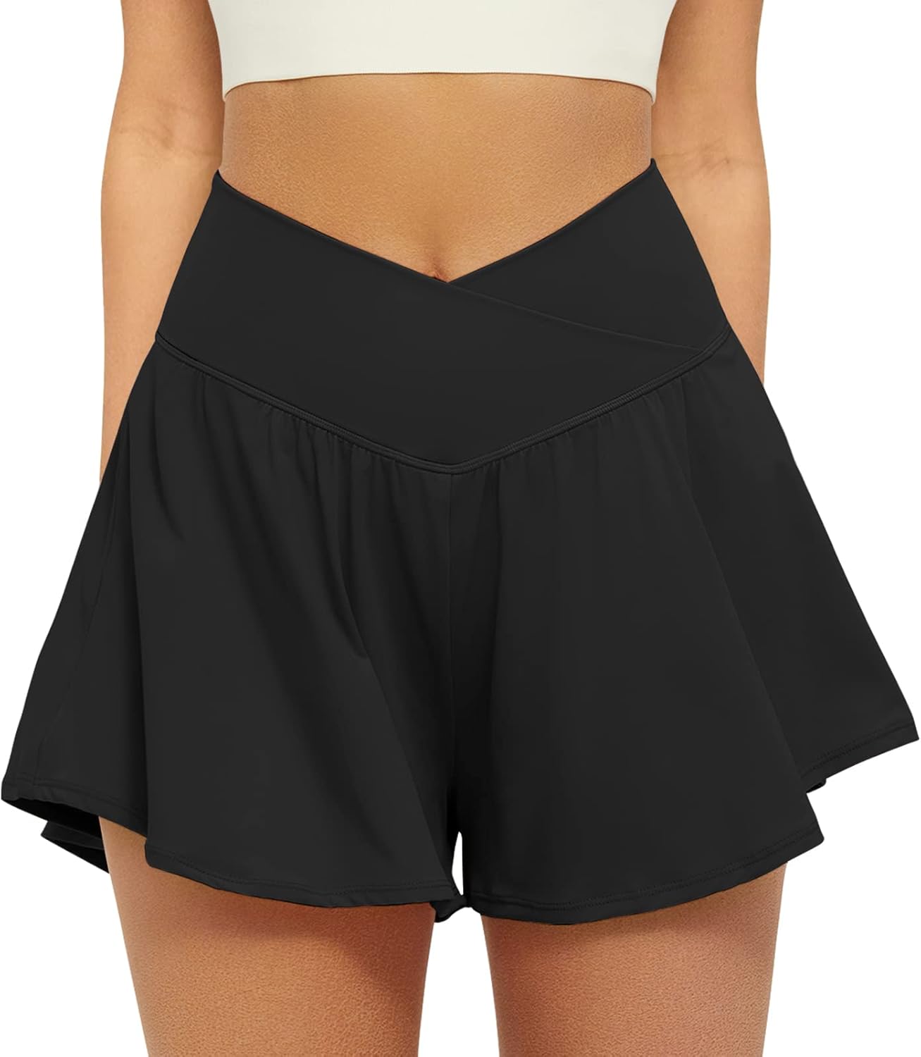 FireSwan Crossover Athletic Shorts for Women 2 in 1 Flowy Running Shorts with Pockets Spandex Butterfly Workout Tennis Skorts FireSwan Crossover Athletic Shorts for Women 2 in 1 Flowy Running Shorts with Pockets Spandex Butterfly Workout Tennis Skorts