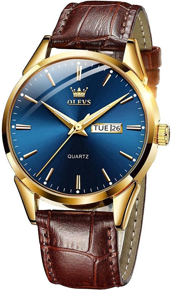 Men’s Casual Leather Watch, Easy to Read Analog Dress Watch, Gold Silver Black Tone 3-Hand Quartz, Classic Waterproof Luminous Day Date Wrist Watch Men’s Casual Leather Watch, Easy to Read Analog Dress Watch, Gold Silver Black Tone 3-Hand Quartz, Classic Waterproof Luminous Day Date Wrist Watch