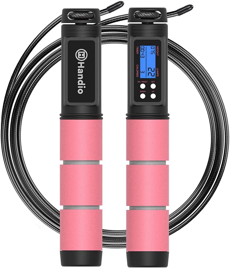 Jump Rope, H Handio Jump Rope with Counter, Workout Jumping Rope with Steel Ball Bearings, Adjustable Length Speed Skipping Rope for Men Women Kids Home Gym, Crossfit, Fitness Exercise Jump Rope, H Handio Jump Rope with Counter, Workout Jumping Rope with Steel Ball Bearings, Adjustable Length Speed Skipping Rope for Men Women Kids Home Gym, Crossfit, Fitness Exercise